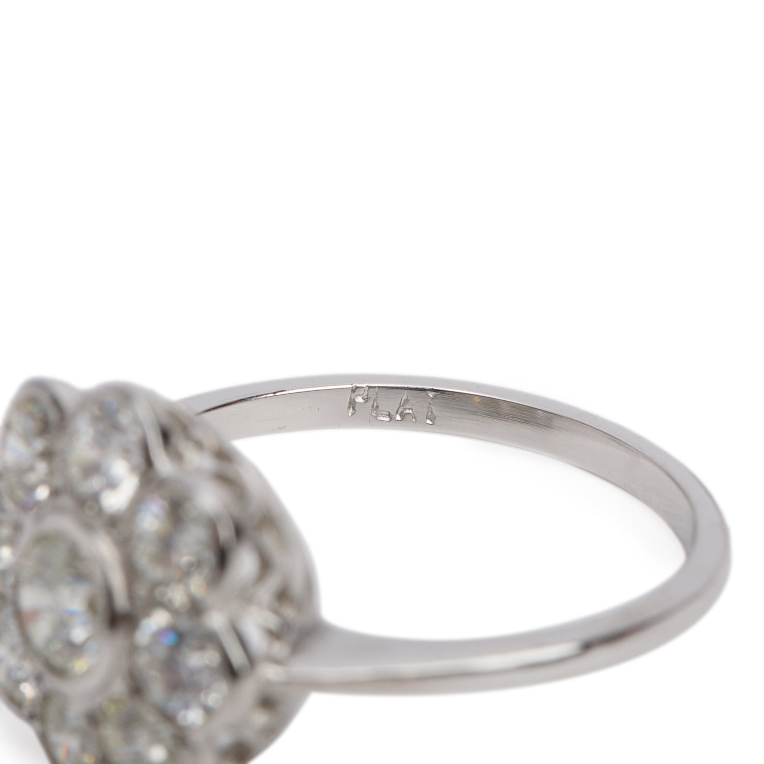 Platinum 1.50 tcw.  Diamond Floral Design Ring, Size 7