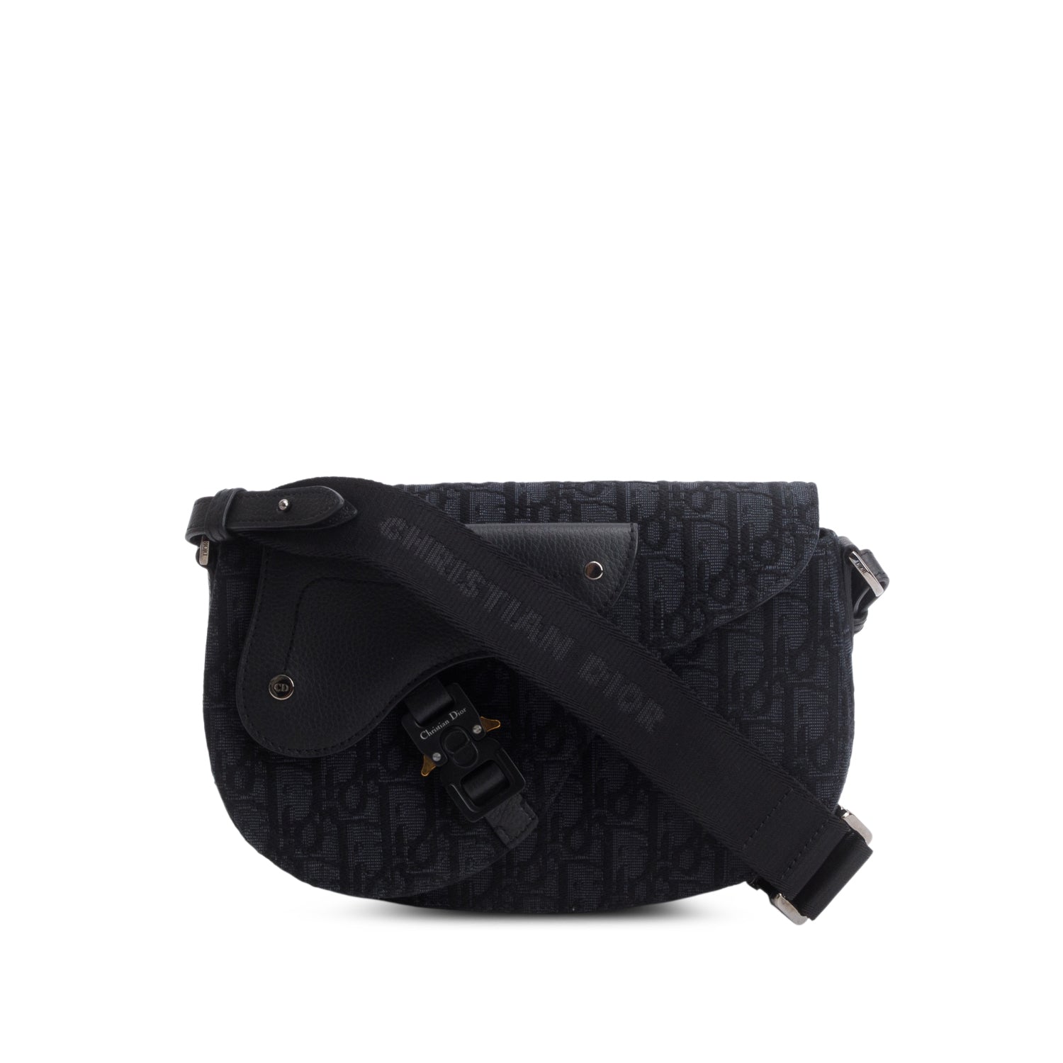 Christian Dior 2024 Black Oblique Saddle Messenger Pouch