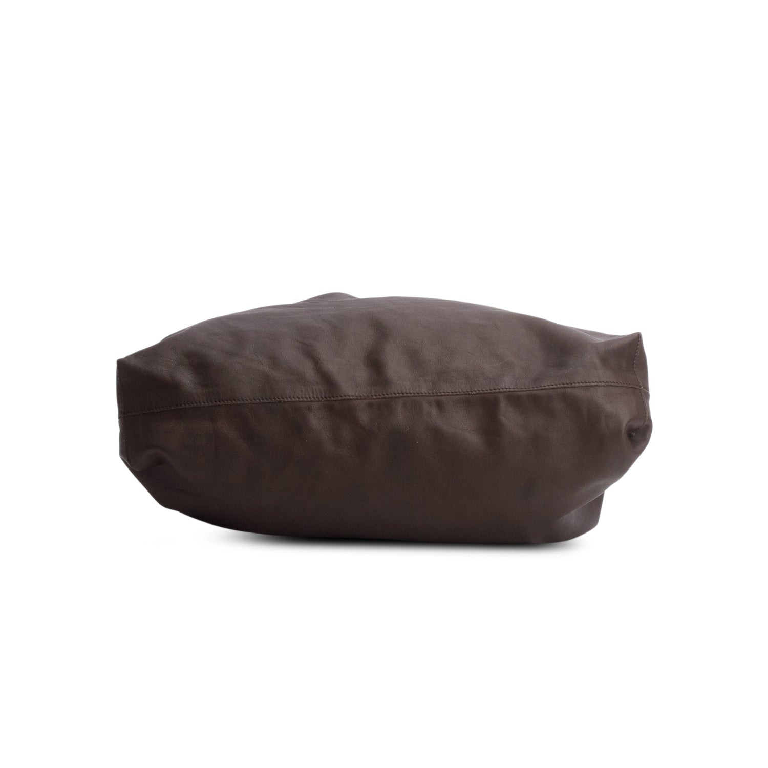 The Row Brown Buffed Nappa Lambskin Bindle 3 Tote w/ Pouch