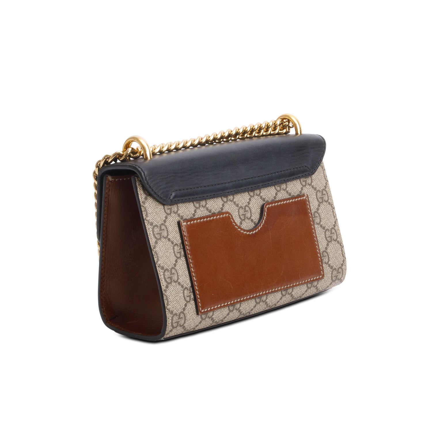 Gucci GG Supreme Monogram Moon Calfskin Small Padlock Shoulder Bag
