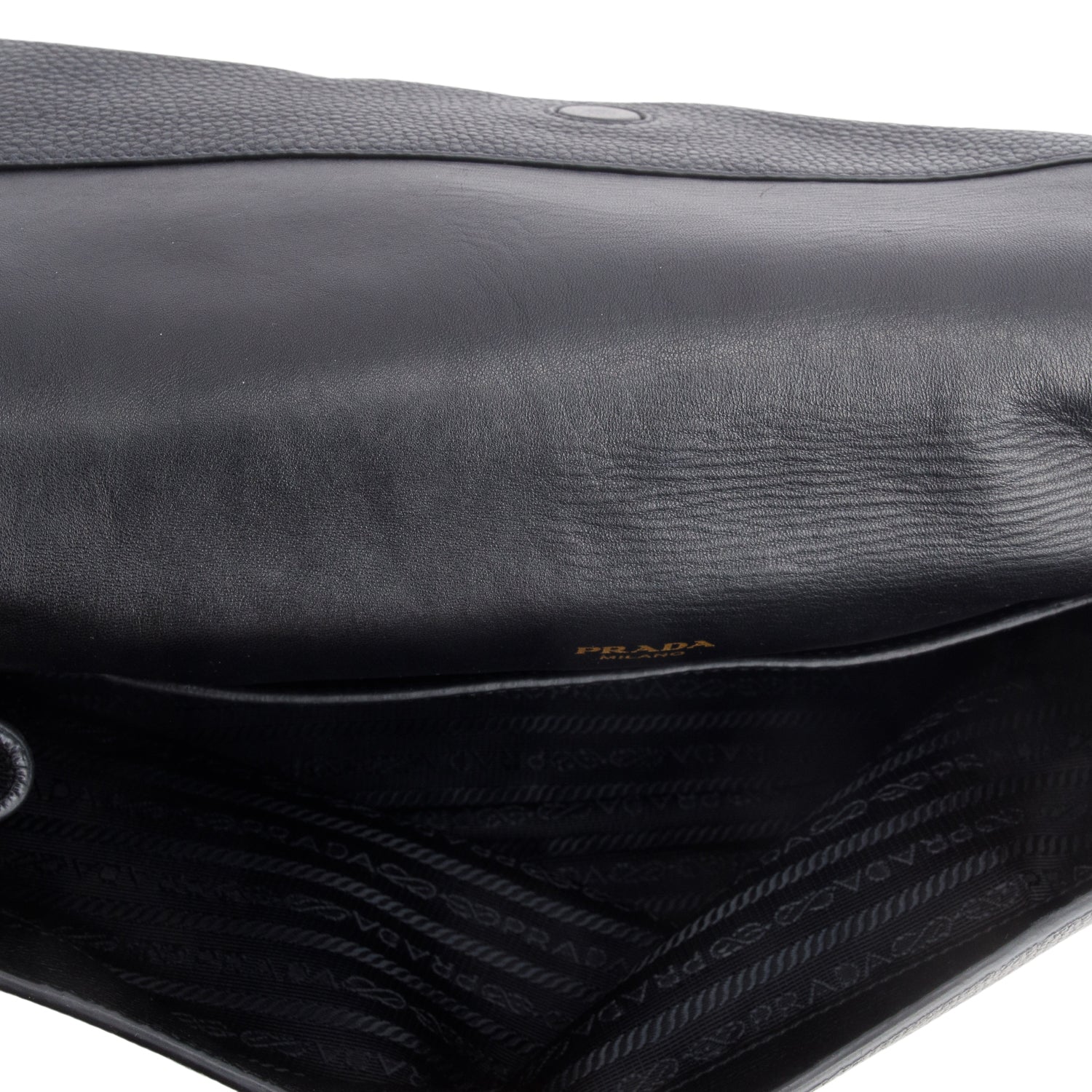Prada 2022 Black Vitello Daino Leather Flap Shoulder Bag w/ Authenticity Card & Receipt
