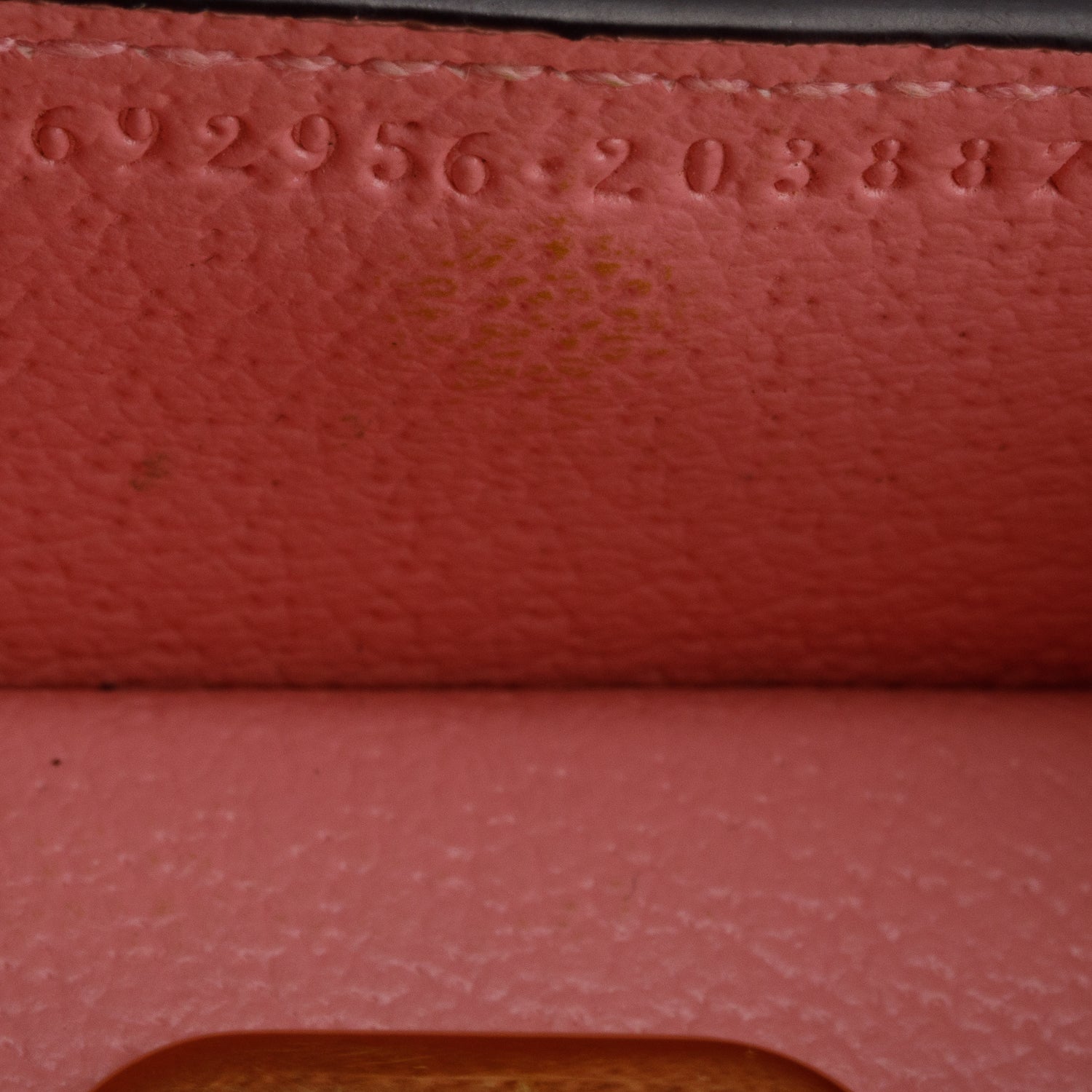 Gucci Pink Dollar Calfskin Interlocking G Etiquette Holder w/ Box & Chain