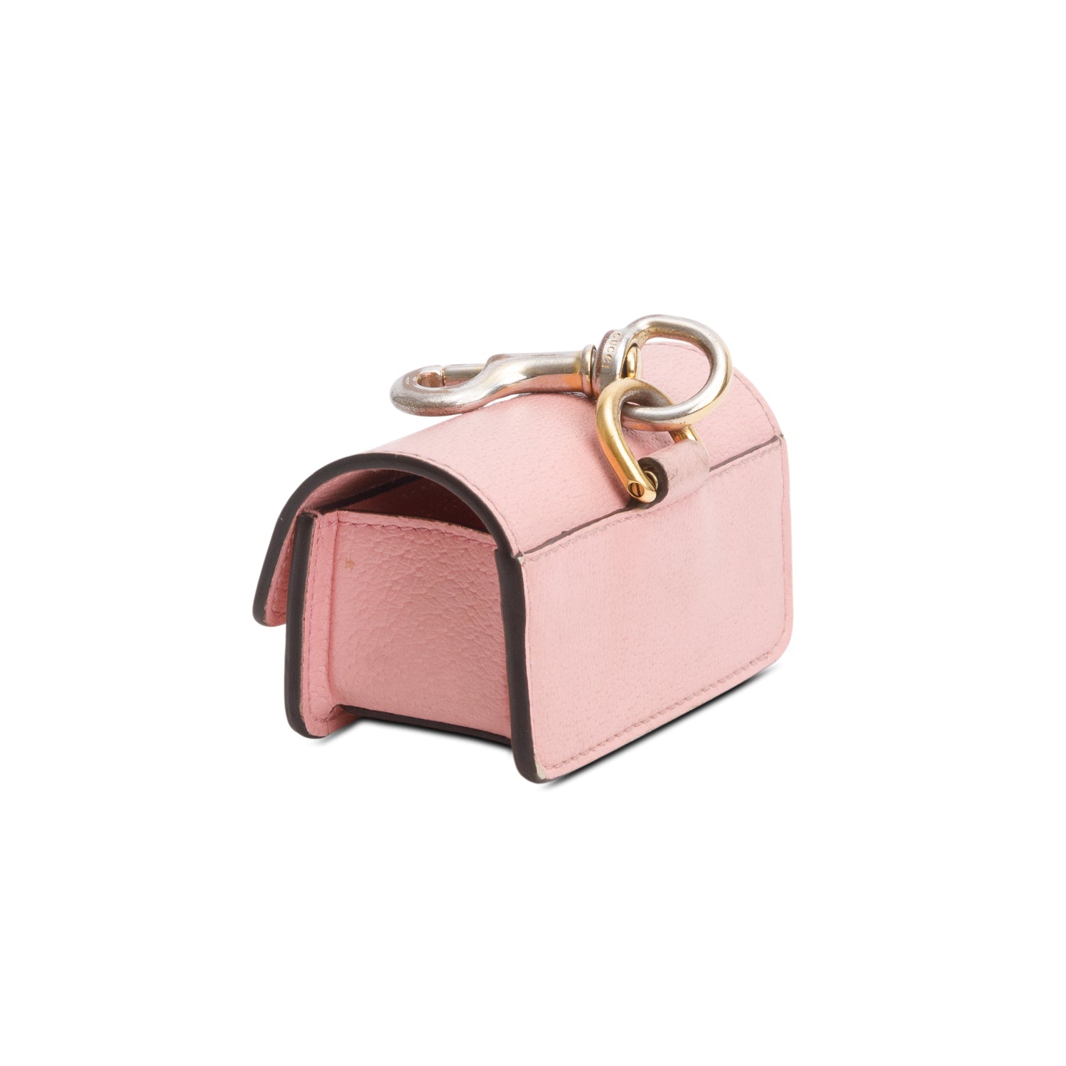 Gucci Pink Dollar Calfskin Interlocking G Etiquette Holder w/ Box & Chain
