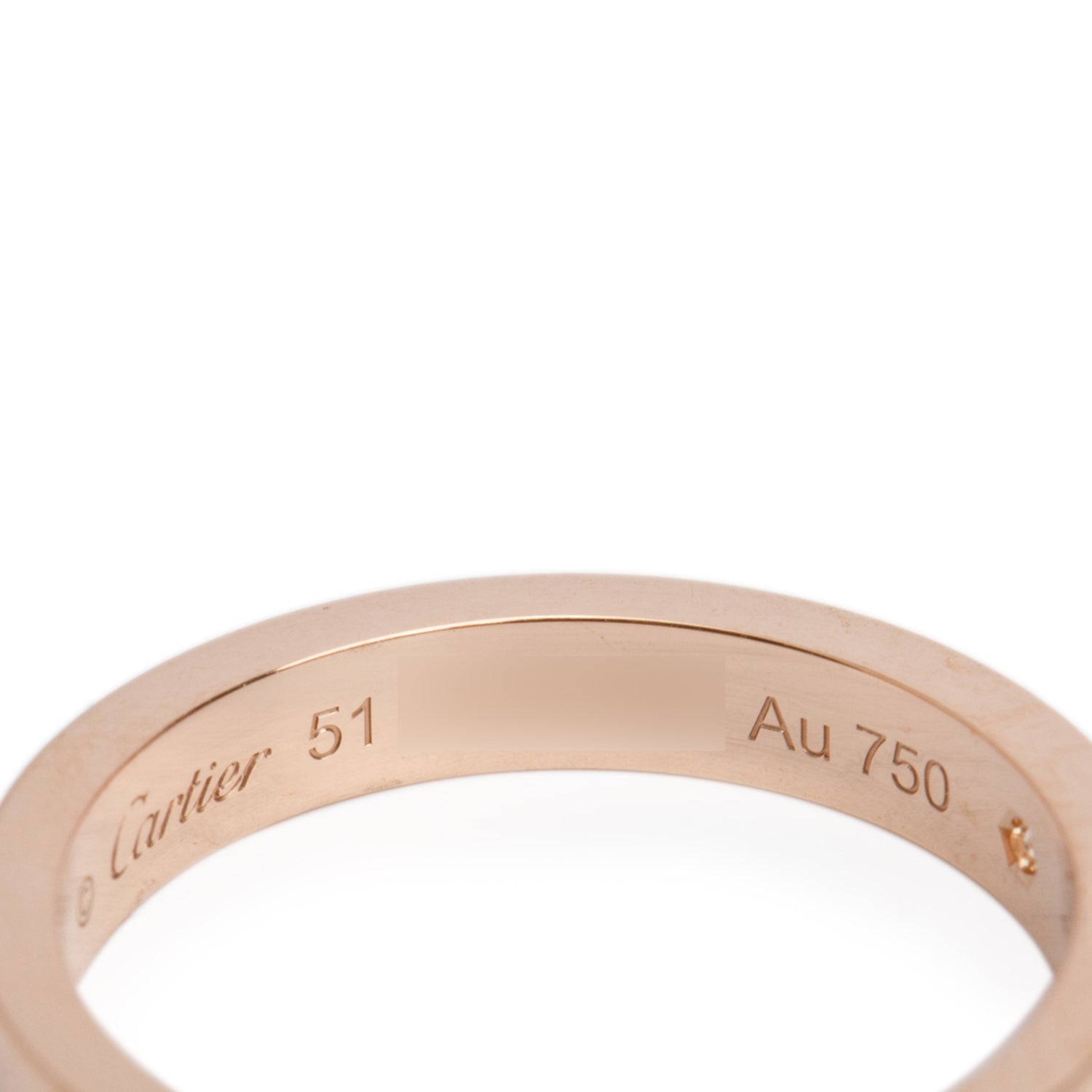 Cartier 2023 18k Rose Gold 1 Diamond C de Cartier 3 MM Wedding Band Ring, Size 51 5.5 w/ Box & Certificate