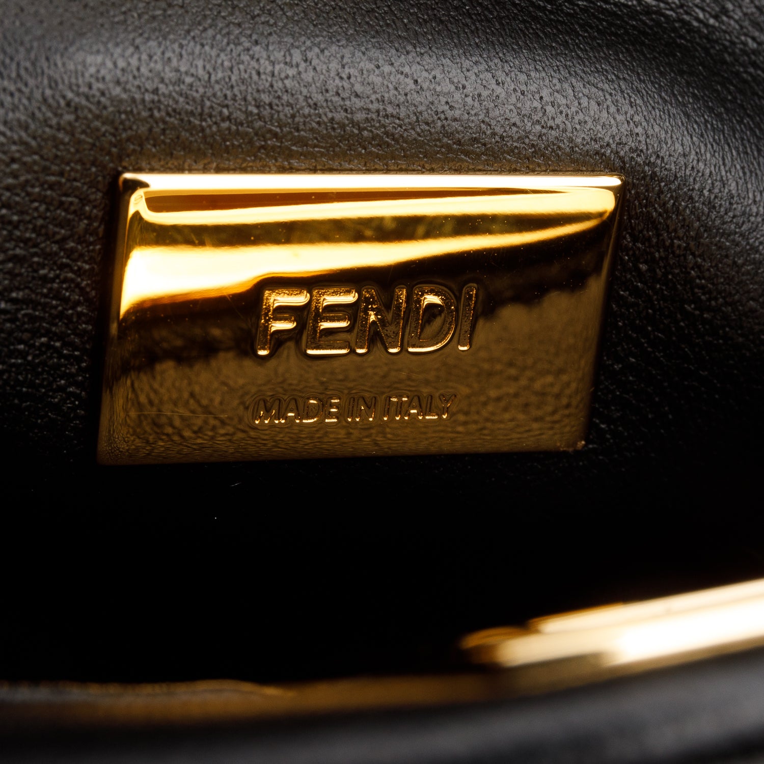 Fendi 2022 Black Lambskin Mini Peekaboo Bag w/ Box, Receipt & Strap