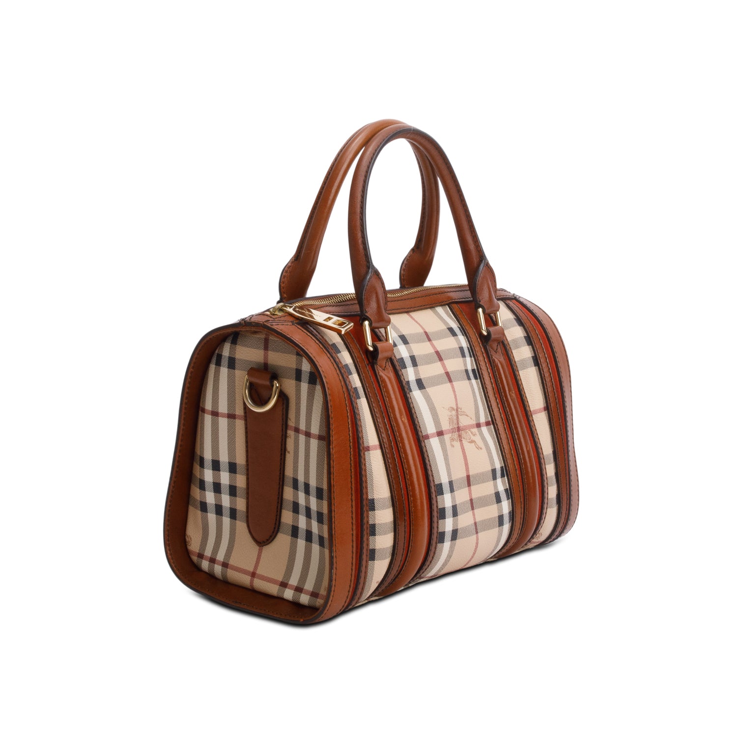 Burberry Red Haymarket Check Alchester Boston Bag w/ Strap