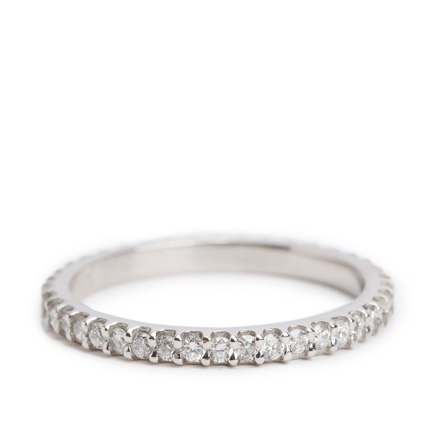 Platinum 0.62 tcw. Diamond Eternity Band Ring, Size 5.25