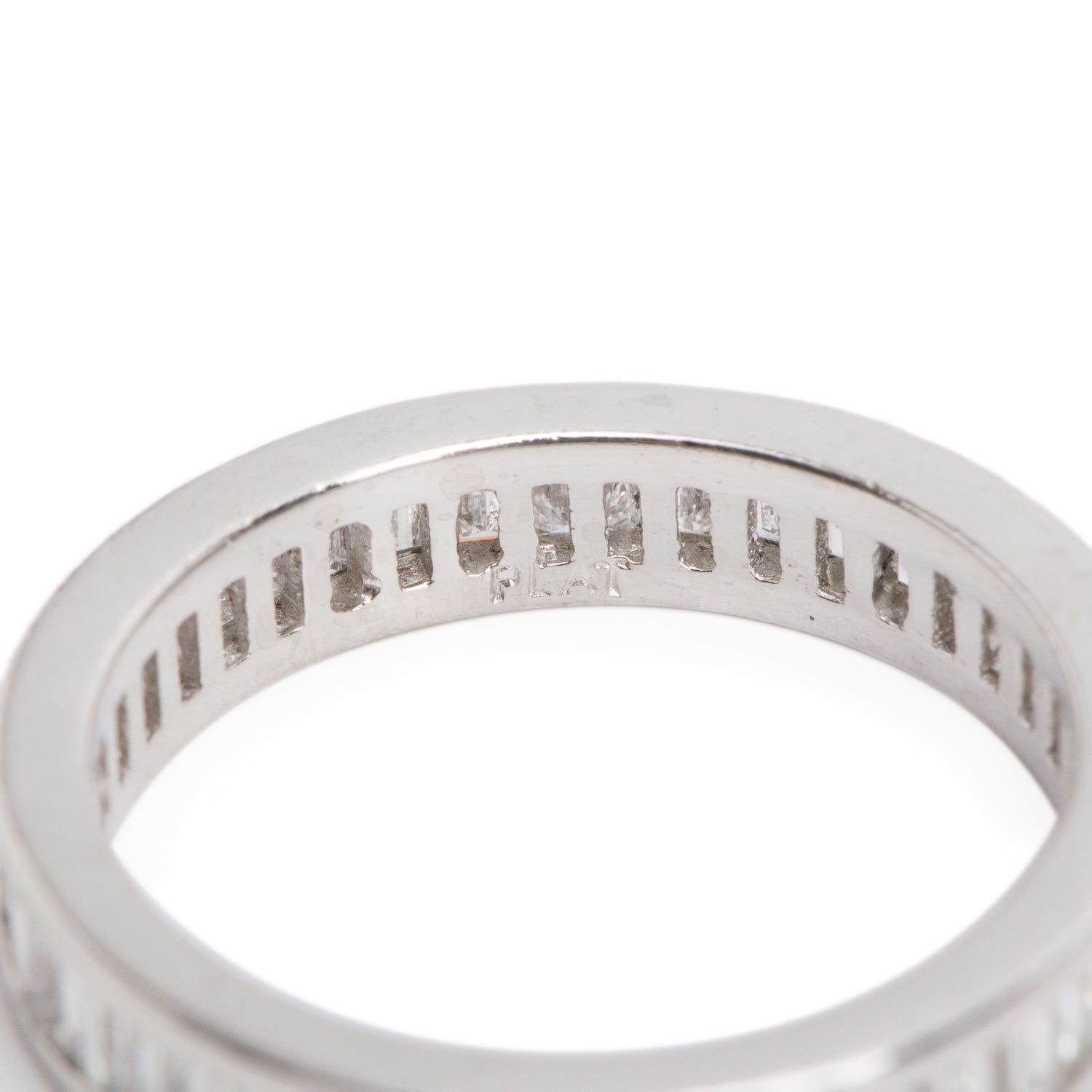Platinum 1.40 tcw. Baguette Diamond Eternity Band Ring, Size 5.25