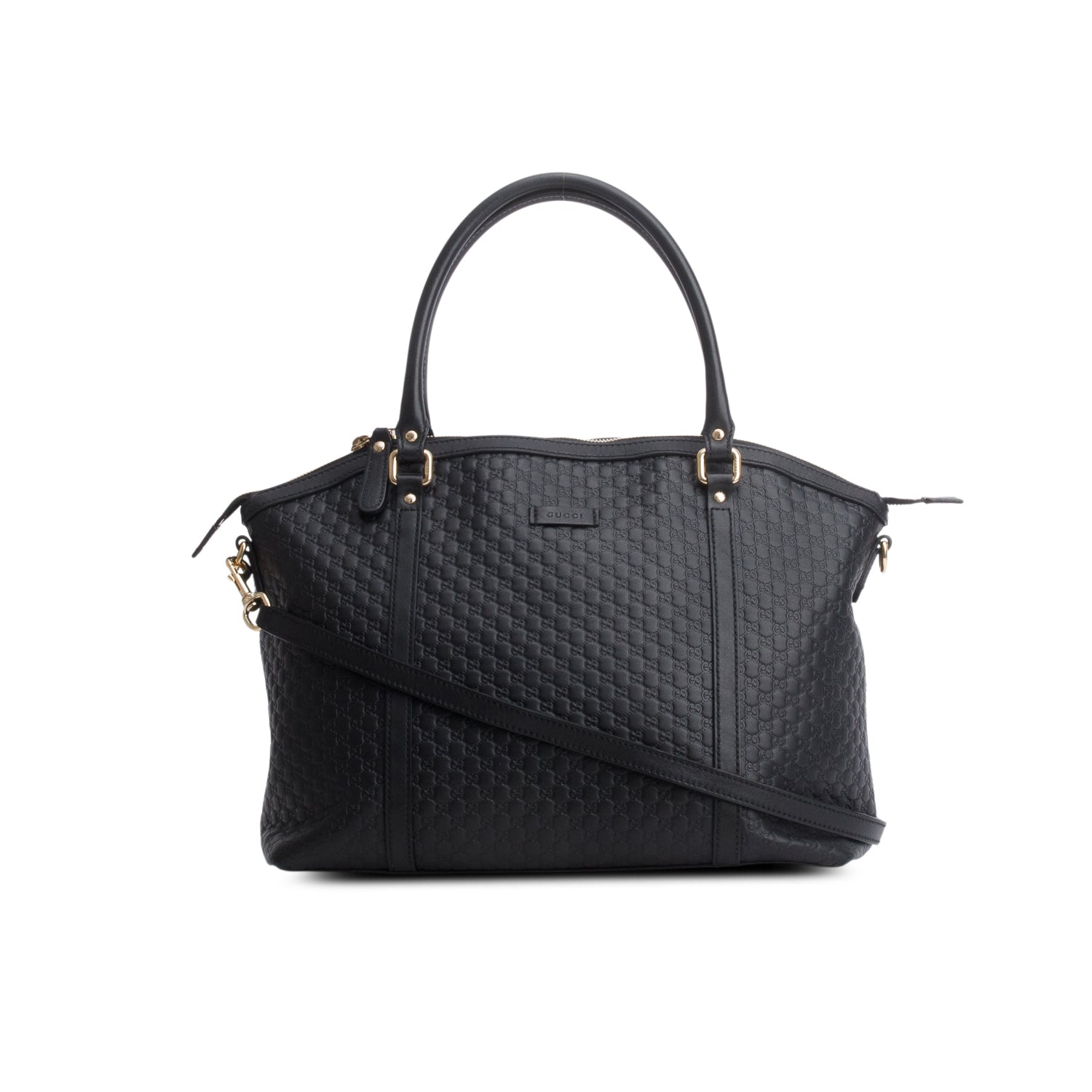 Gucci Black Soft Signature Large Dome Satchel
