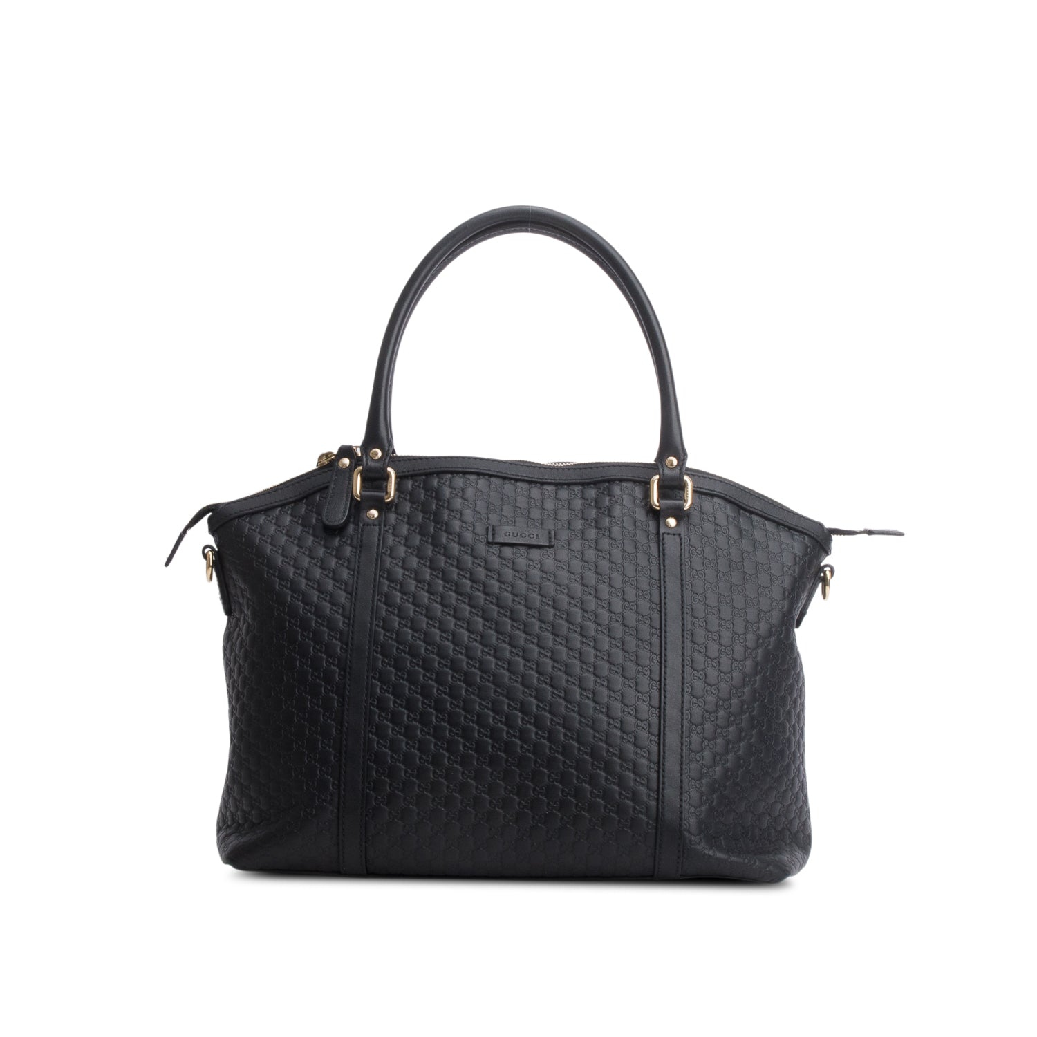 Gucci Black Soft Signature Large Dome Satchel