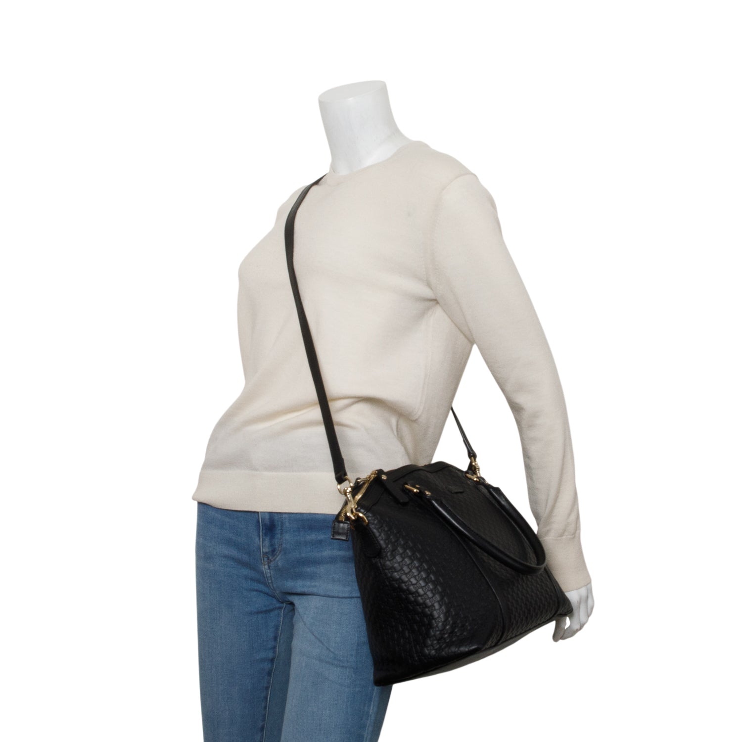 Gucci Black Soft Signature Large Dome Satchel