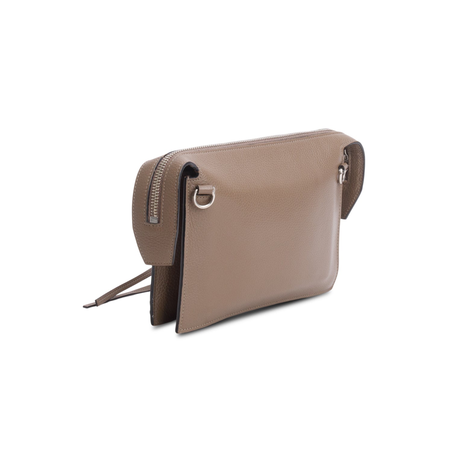 Balenciaga Brown Grained Calfskin Neo Classic Zip Around Crossbody Bag