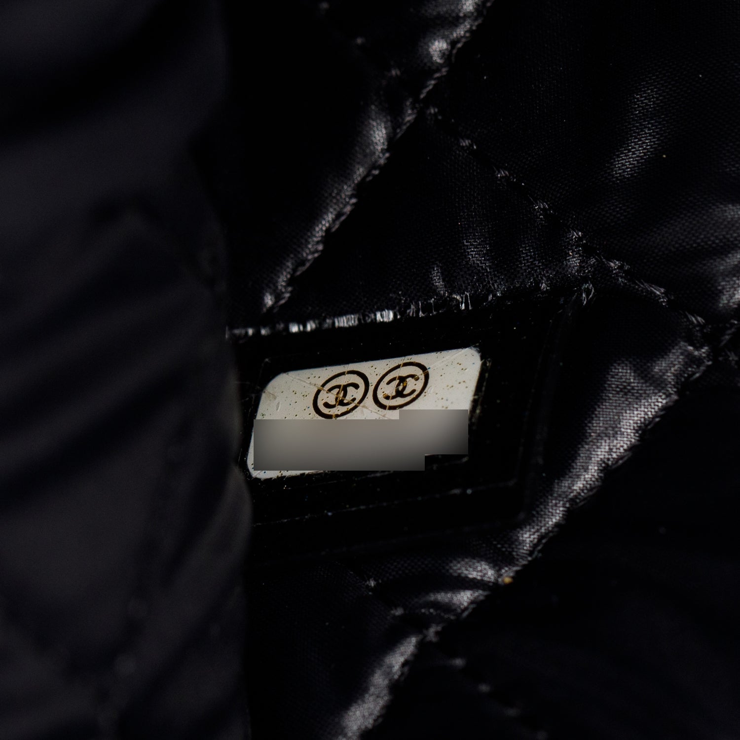 Chanel Black/Navy Lambskin Large Zip Pouch w/ Box & Authenticity Card