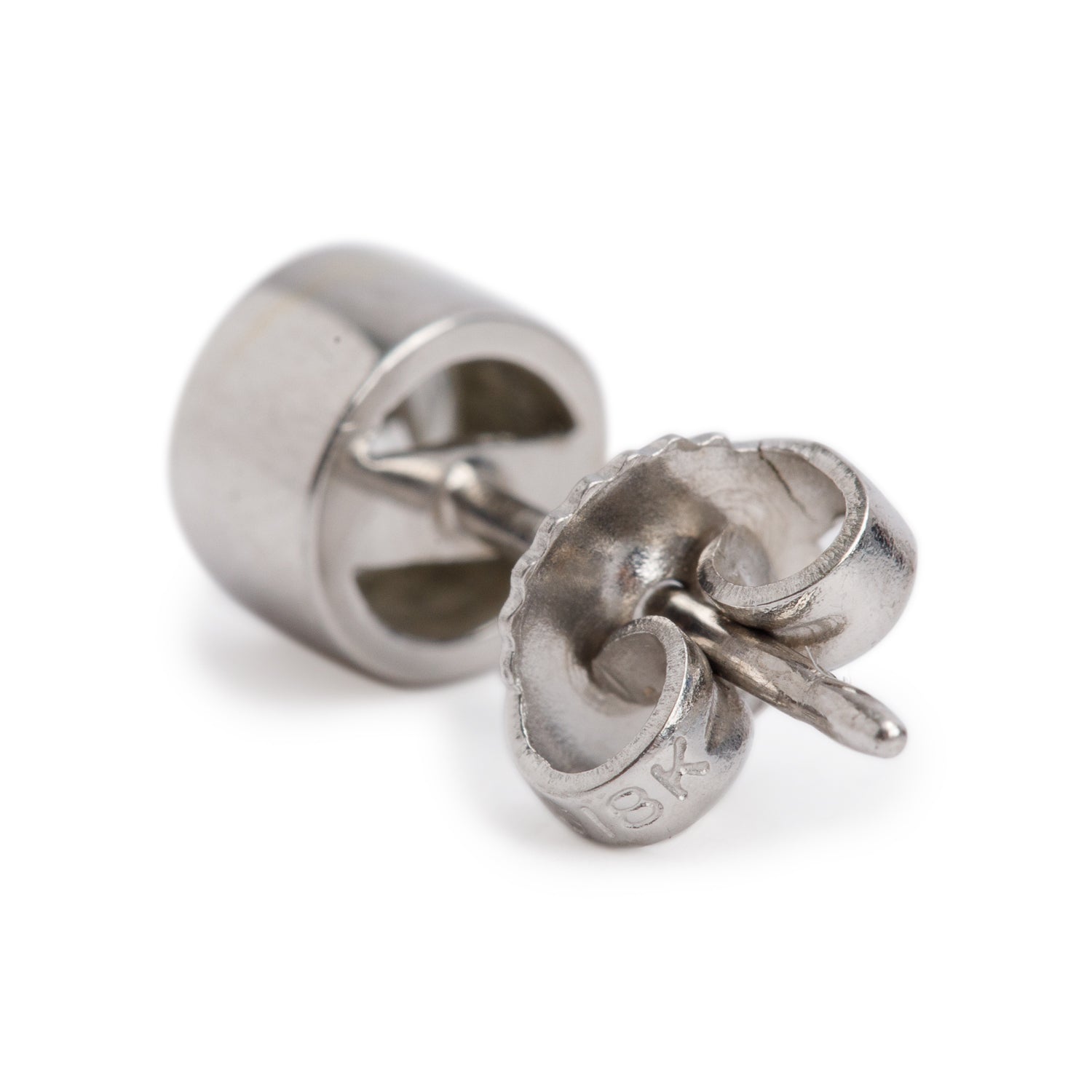 18k White Gold 1.00 tcw. Bezel Set Diamond Stud Earrings