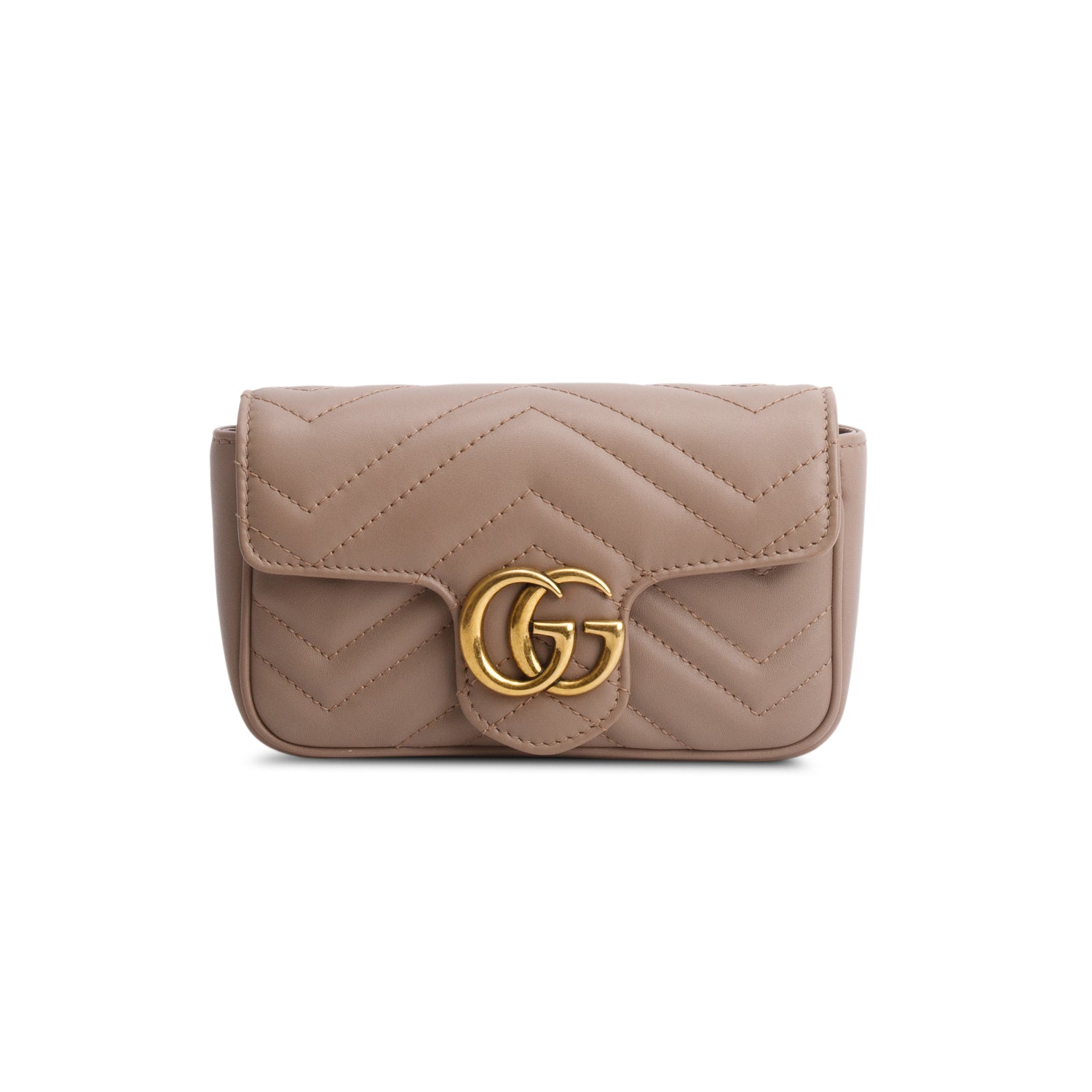 Gucci Pink GG Marmont Matelasse Leather Super Mini Bag w/ Box