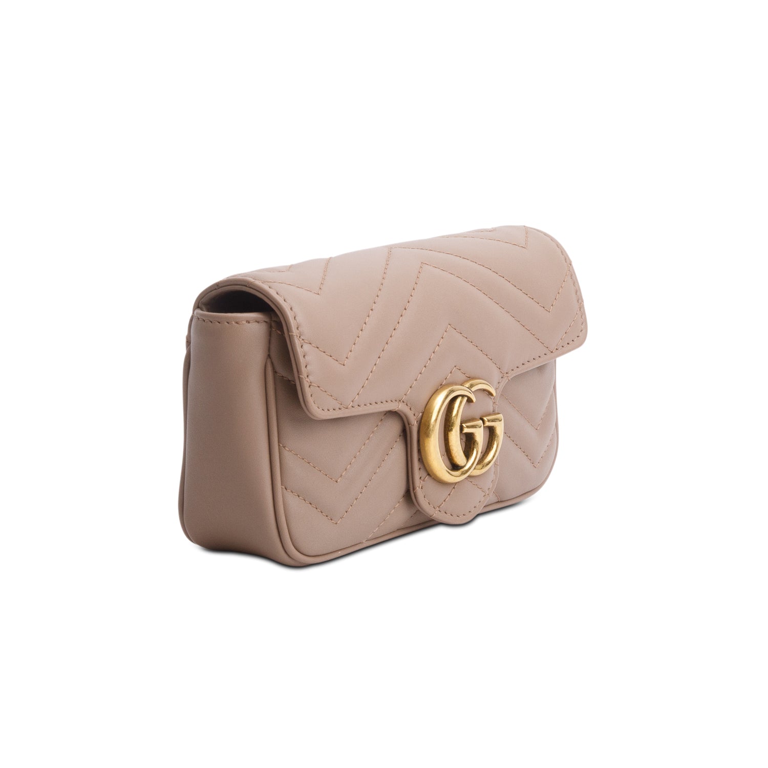 Gucci Pink GG Marmont Matelasse Leather Super Mini Bag w/ Box