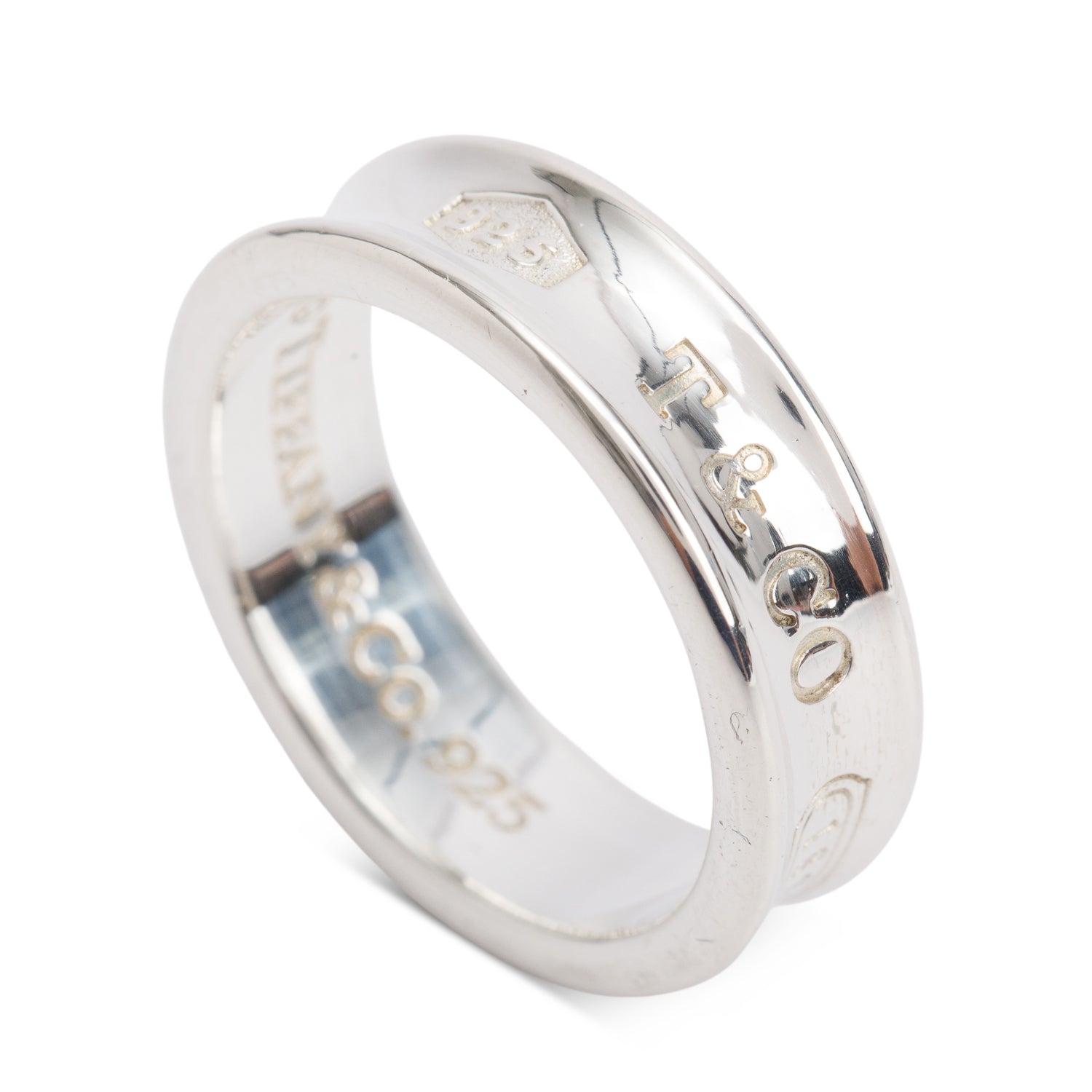 Tiffany & Co. Sterling Silver Medium 1837 Ring, Size 9.75