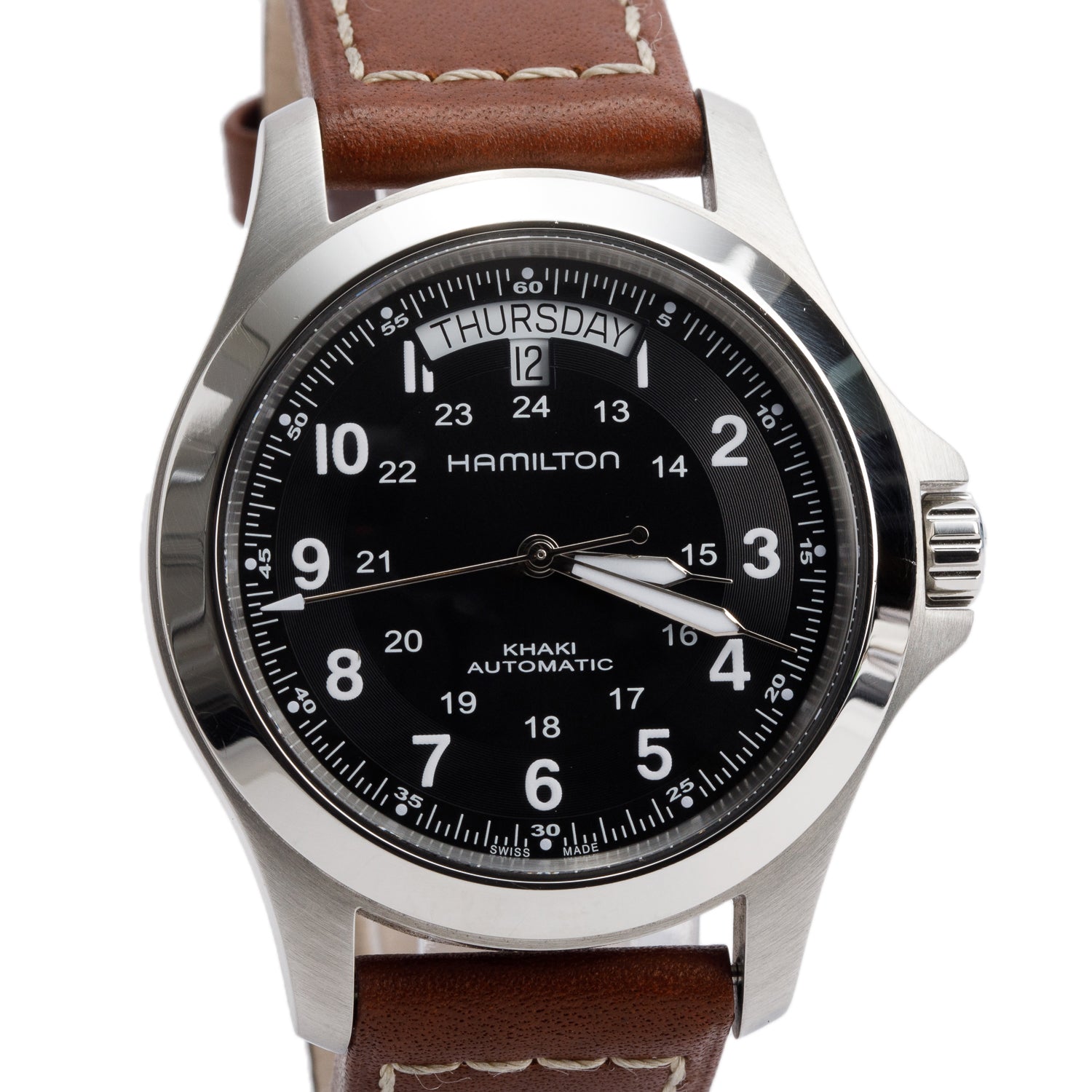 Hamilton 2024 Stainless Steel Khaki Field King 40 MM Automatic Watch Black Dial H64455533 w/ Receipt