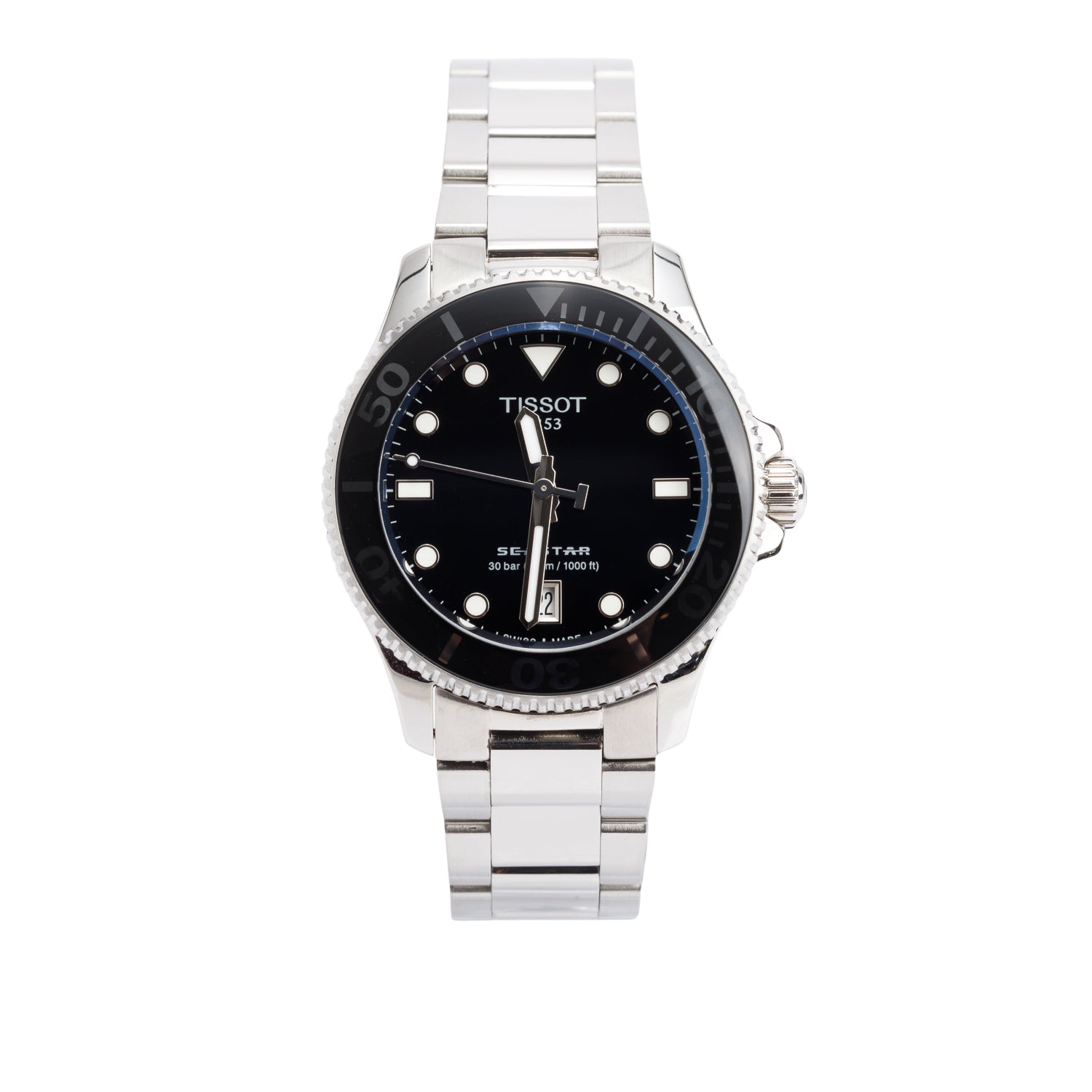 Tissot Stainless Steel Seastar 1000 36 MM Quartz Watch Black Dial