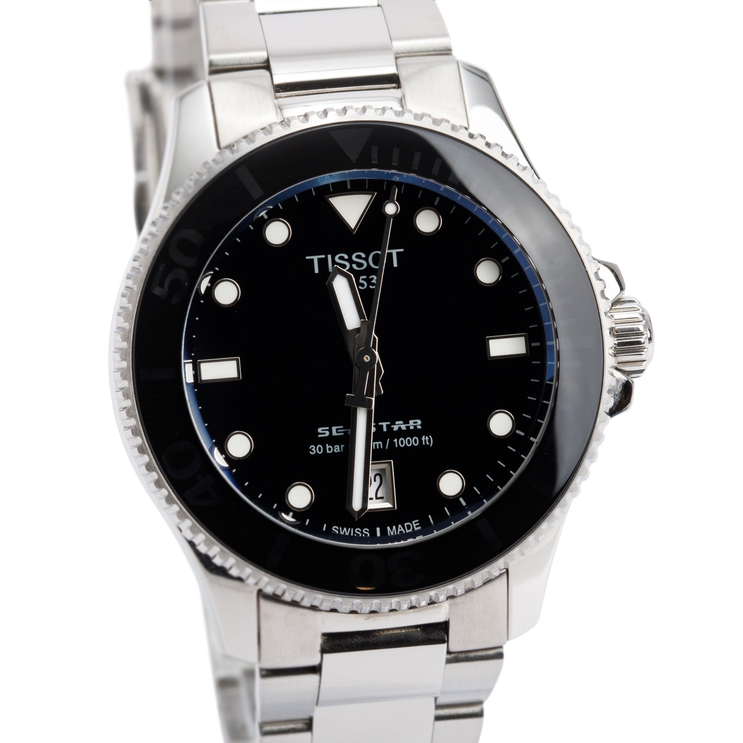 Tissot Stainless Steel Seastar 1000 36 MM Quartz Watch Black Dial