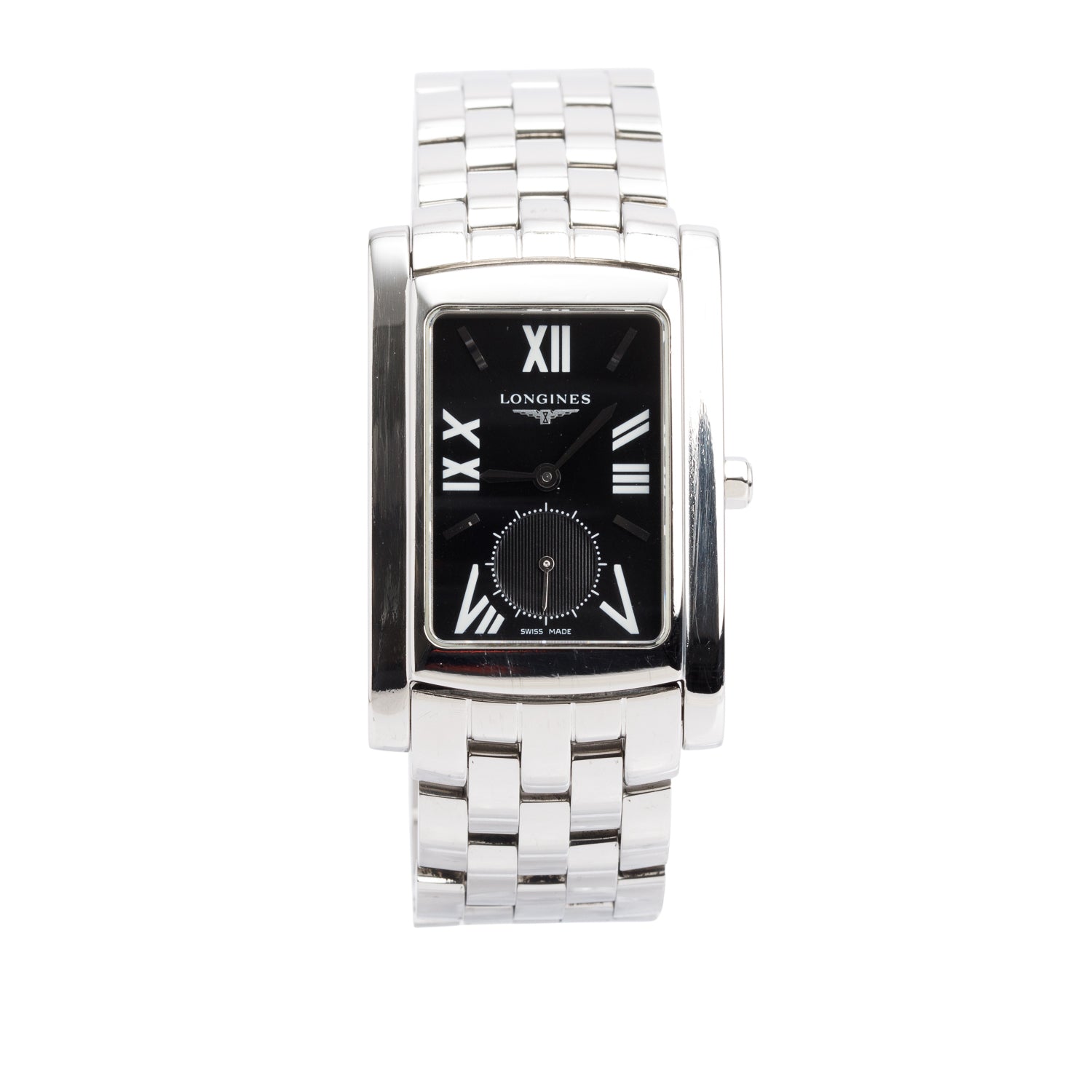 Longines Stainless Steel DolceVita Quartz Watch Black Dial w/ Box & Papers