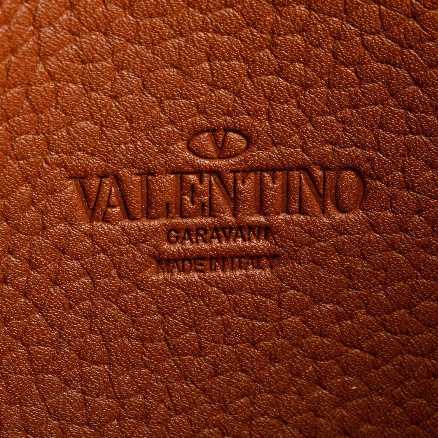 Valentino Brown Pebbled Calfskin Medium Rockstud Flip Lock Crossbody Bag w/ Box