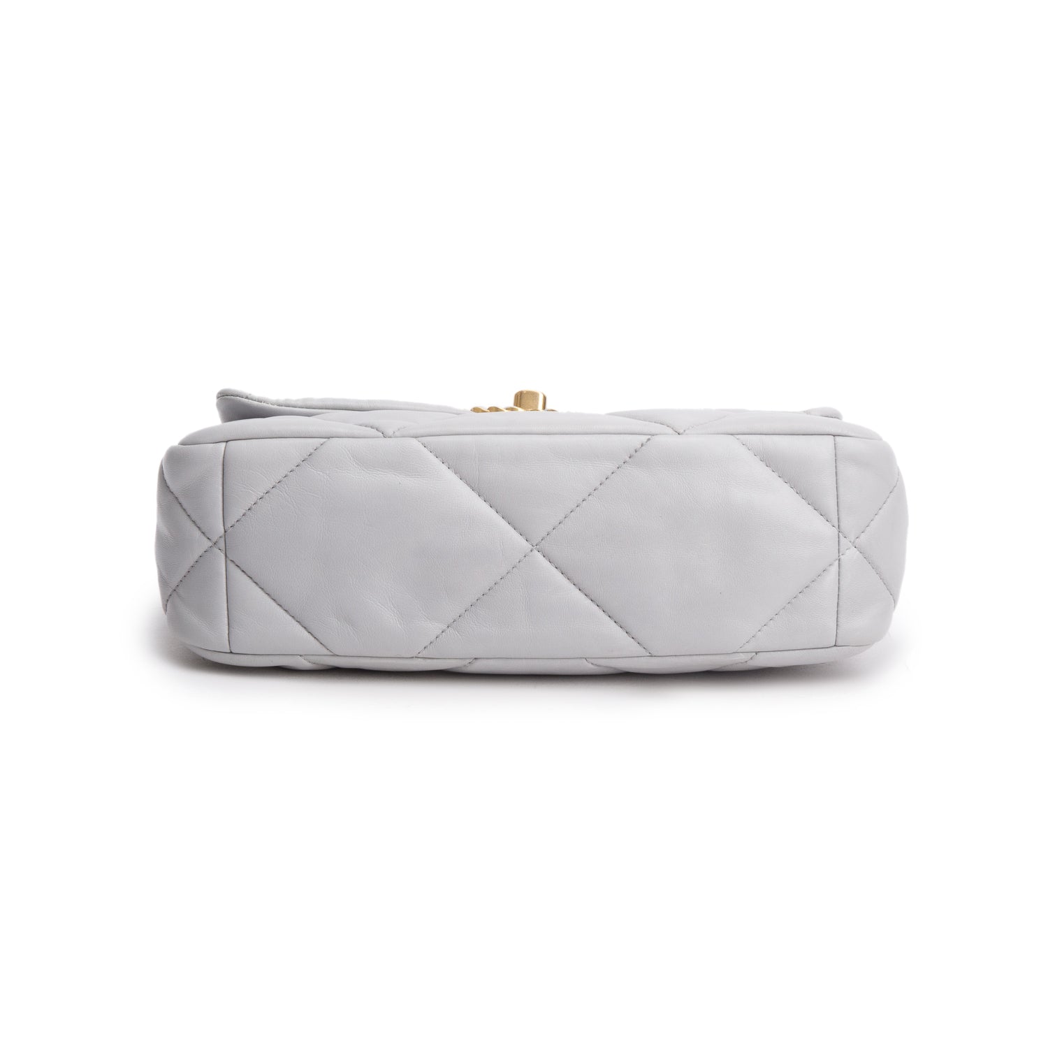 Chanel Grey Lambskin Leather Medium 19 Flap Bag w/ Box