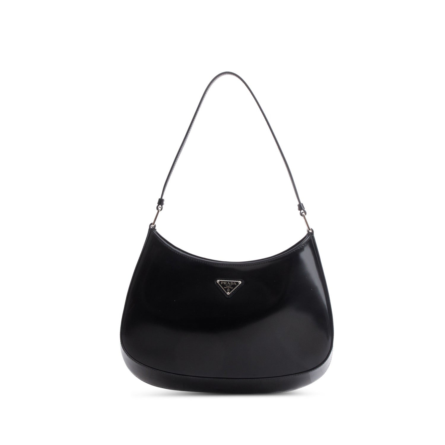 Prada Black Spazzolato Leather Cleo Bag