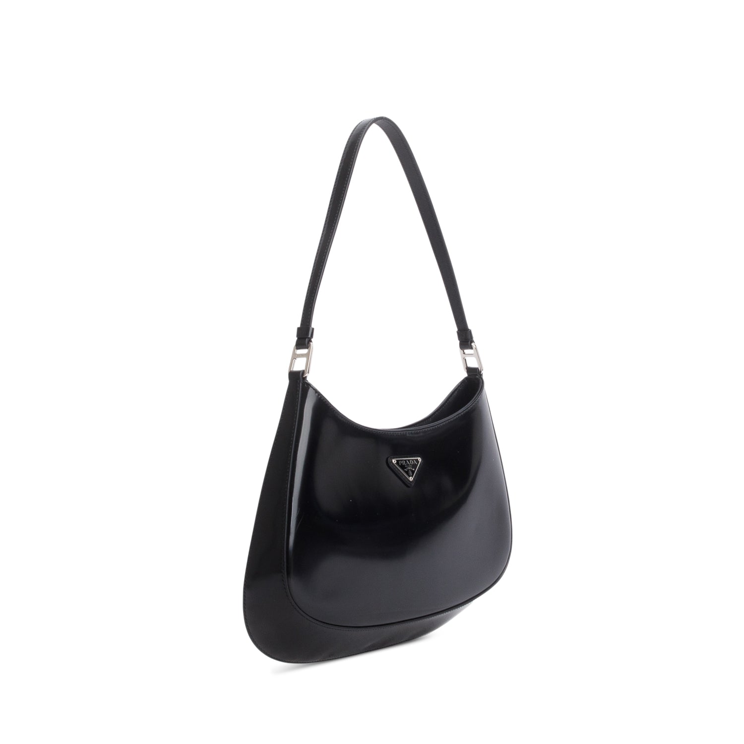 Prada Black Spazzolato Leather Cleo Bag