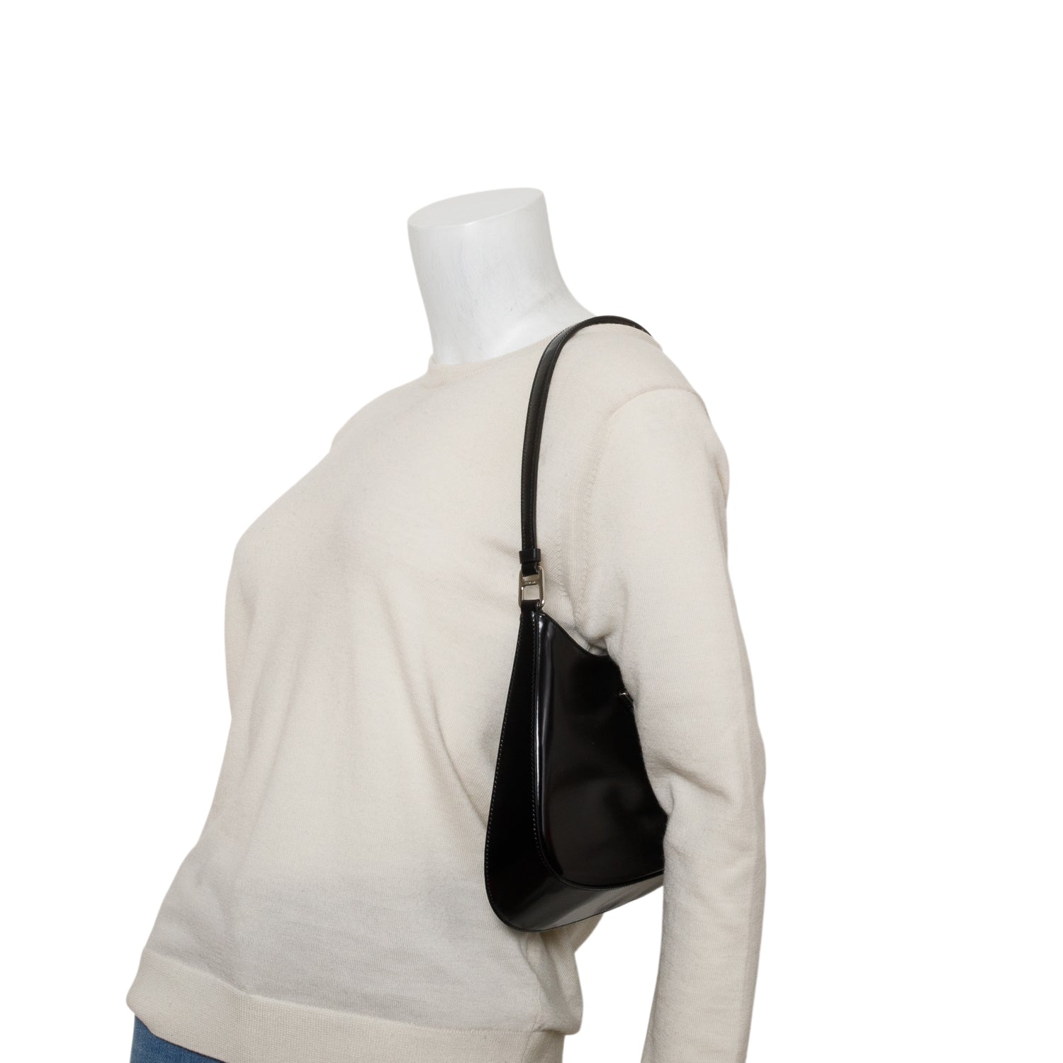 Prada Black Spazzolato Leather Cleo Bag