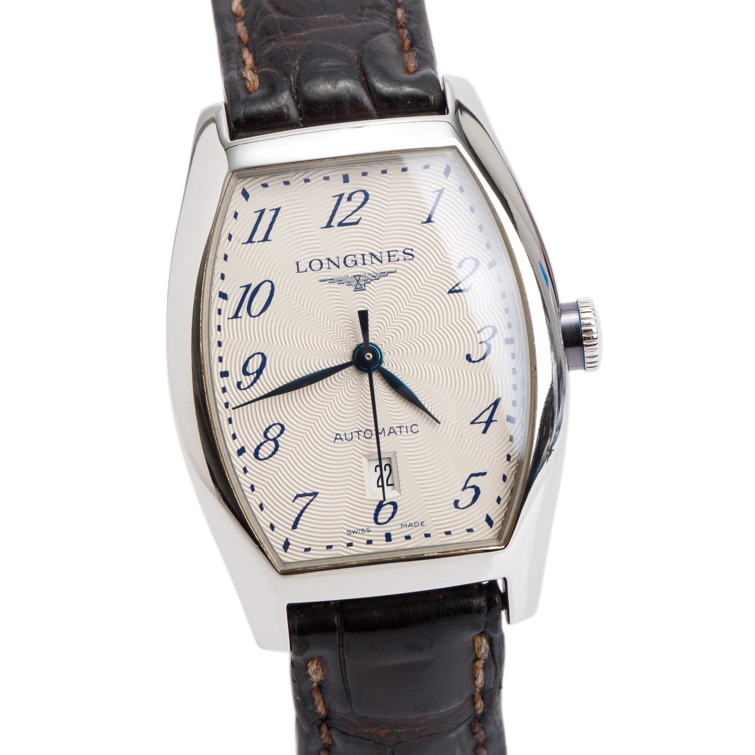 Longines Stainless Steel Evidenza Automatic Watch Silver Dial