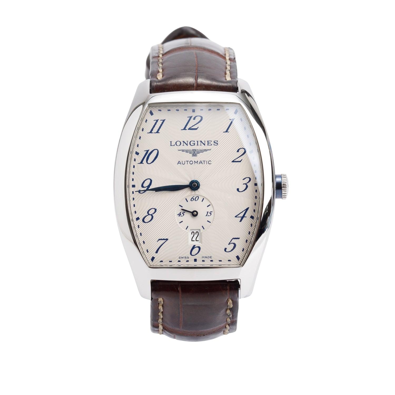 Longines Stainless Steel Evidenza Automatic Watch Silver Dial