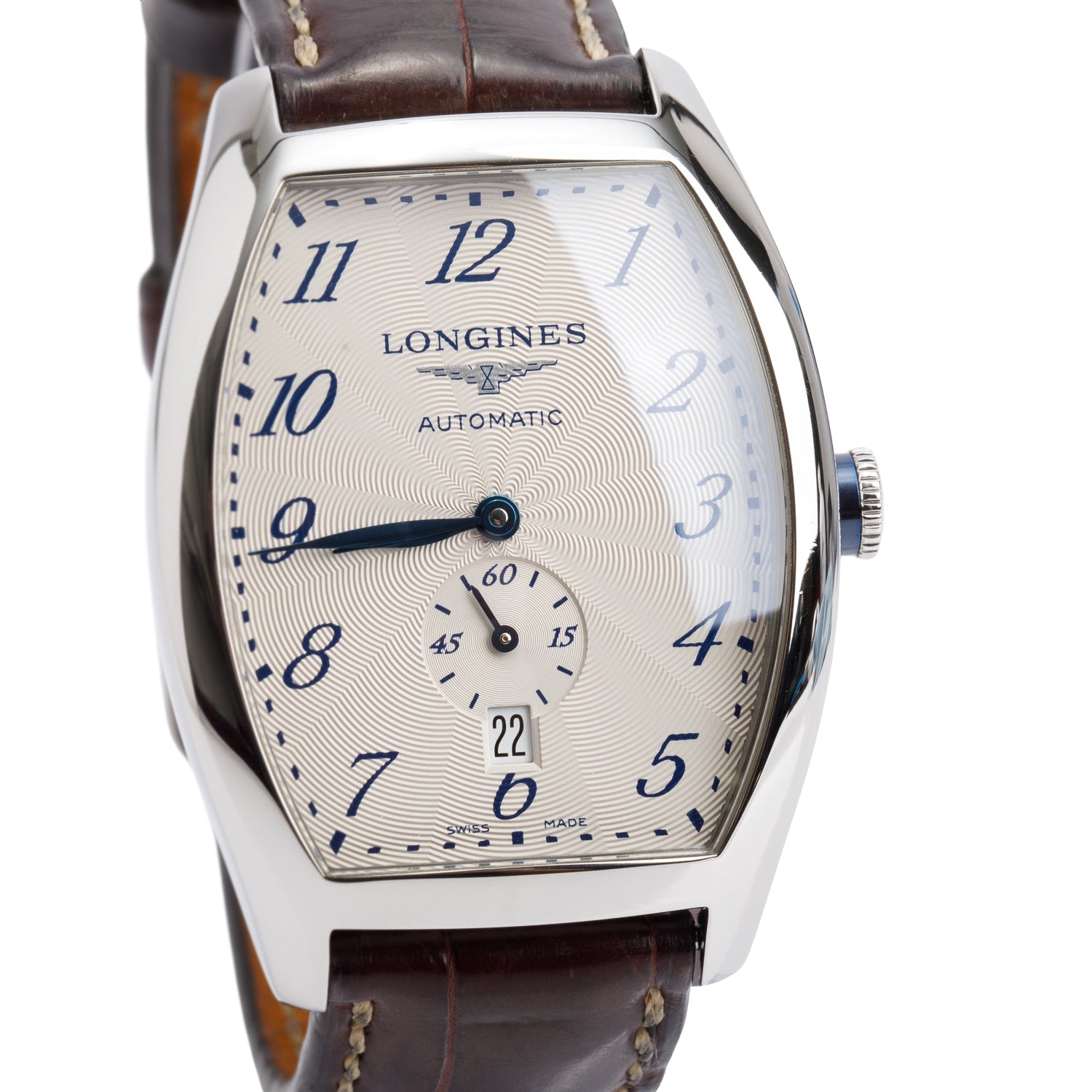 Longines Stainless Steel Evidenza Automatic Watch Silver Dial