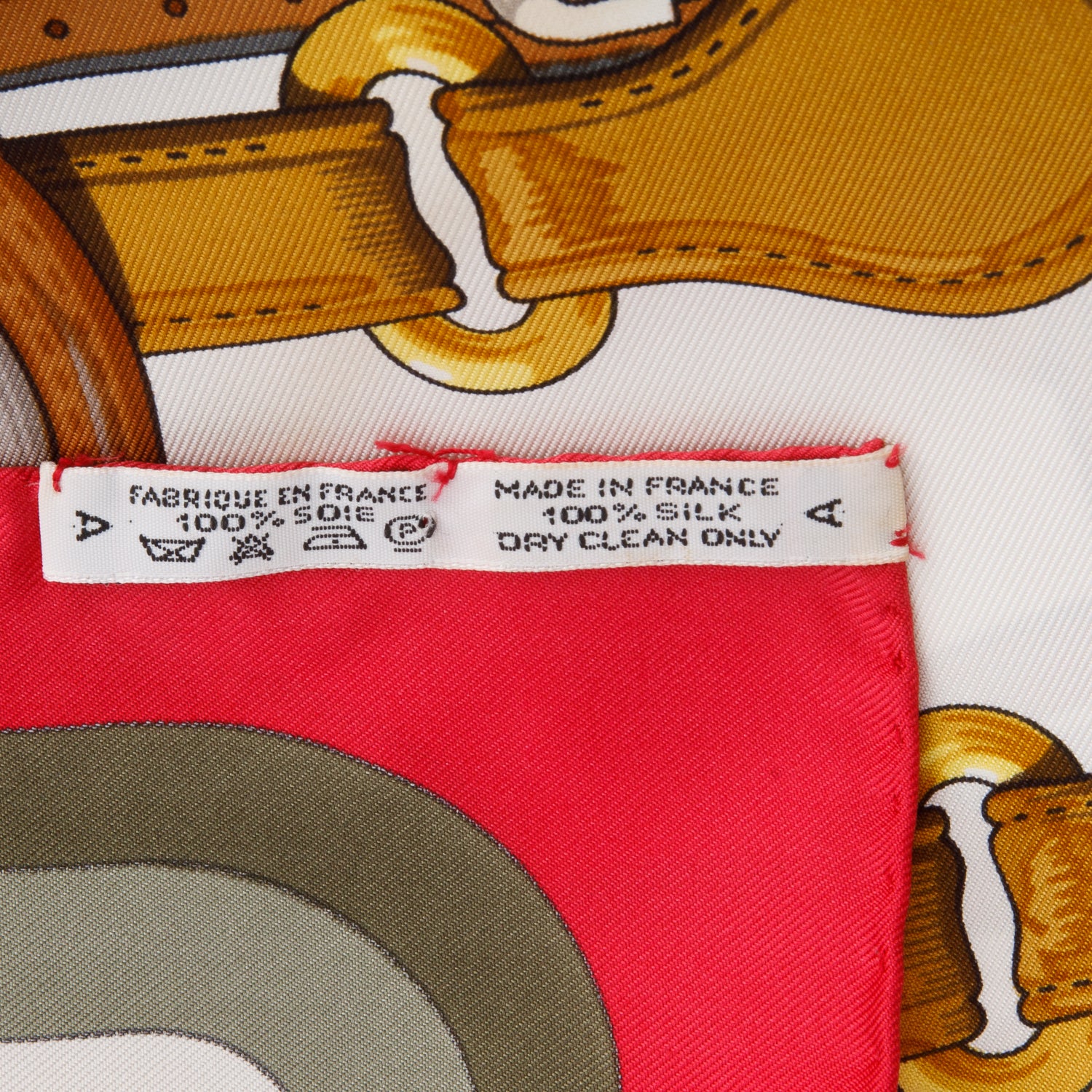Hermes Pink & Green 'Coaching' Silk Scarf 90 w/ Box