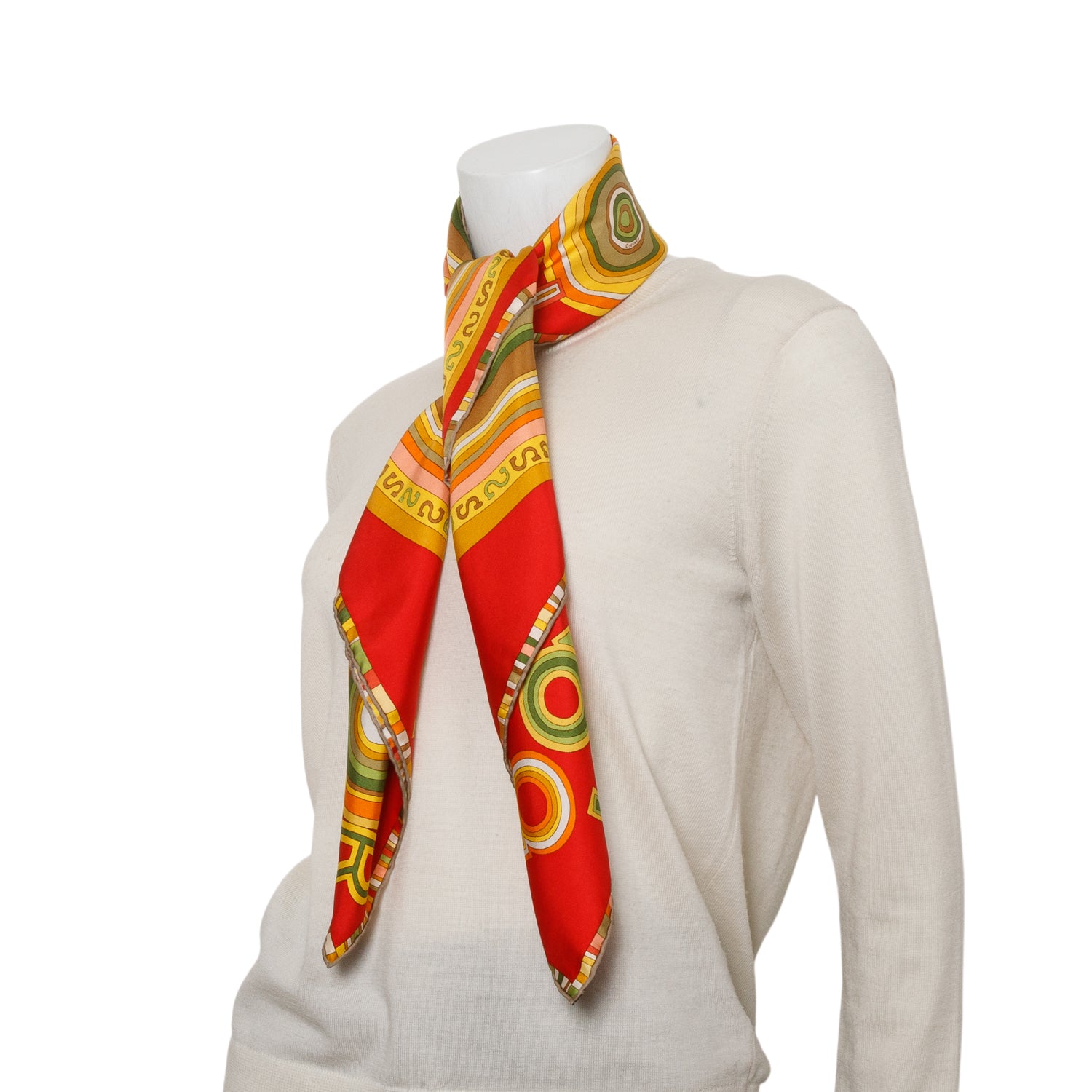Hermes Multicolor 'Toho Bohu' Silk Scarf 90 w/ Box