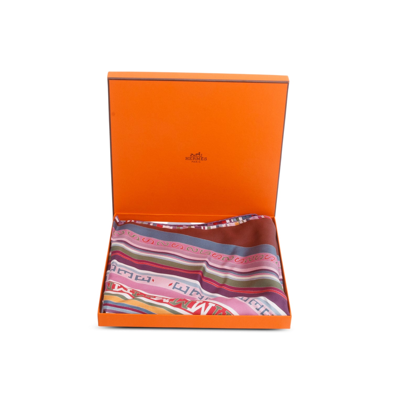Hermes Purple & Multicolor 'Toho Bohu' Silk Scarf 90 w/ Box