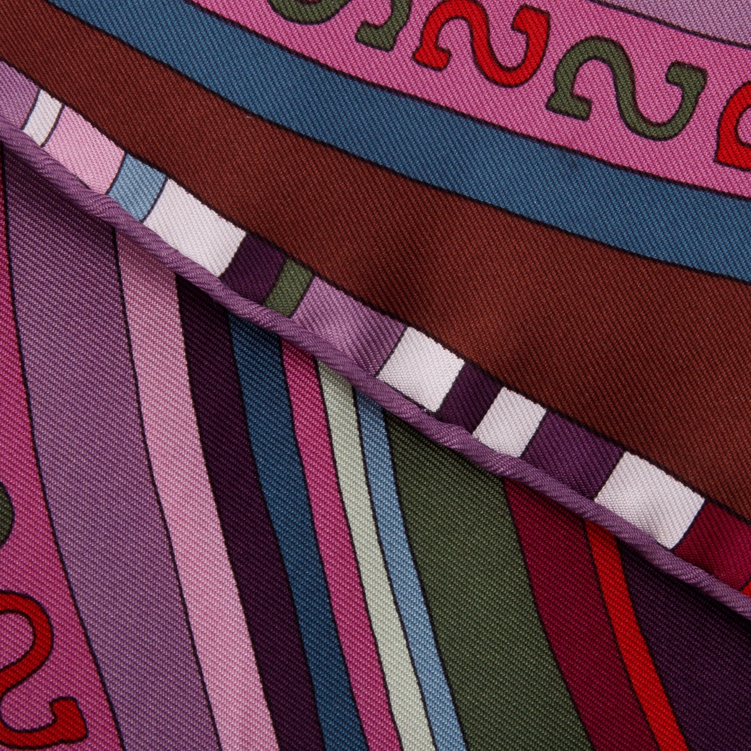 Hermes Purple & Multicolor 'Toho Bohu' Silk Scarf 90 w/ Box