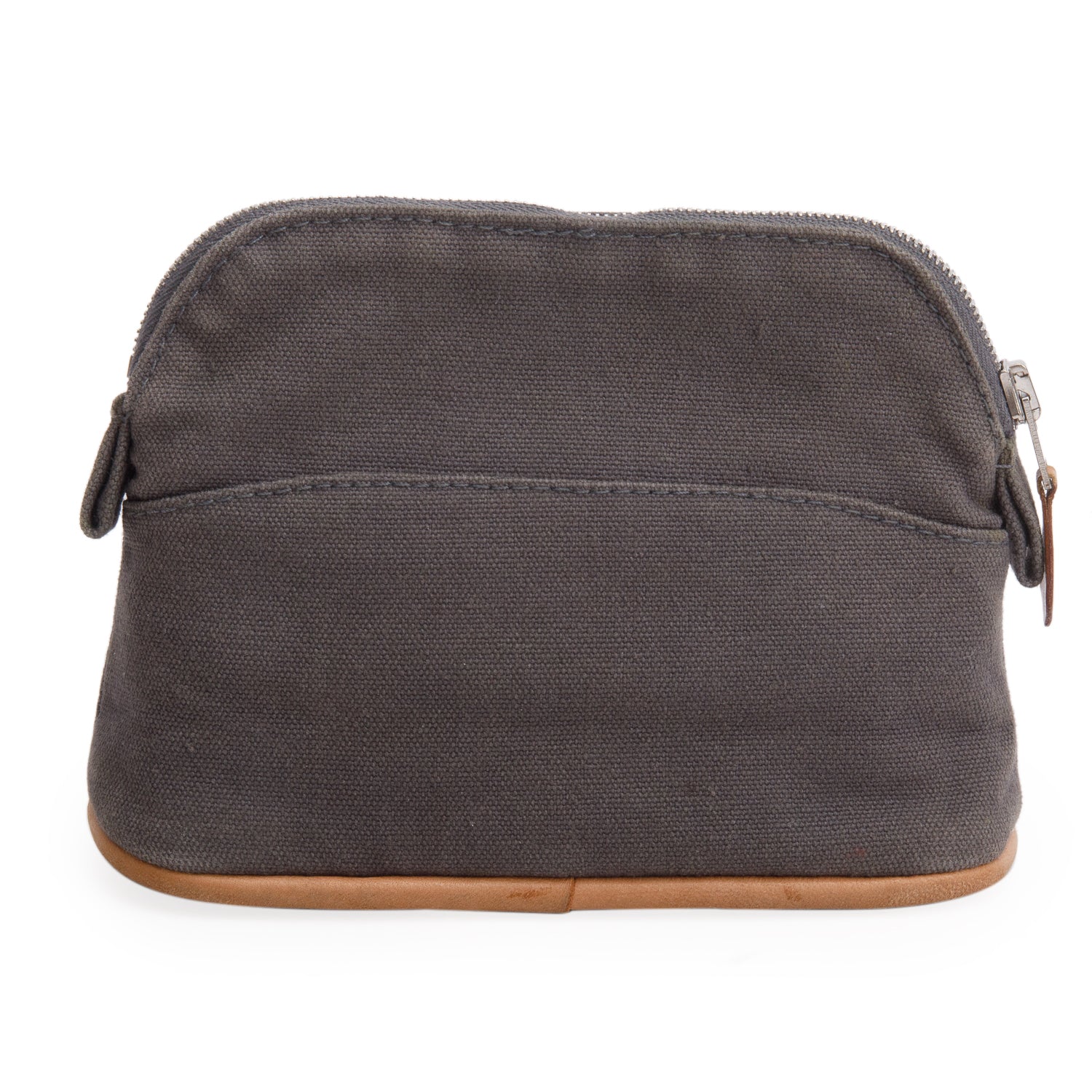 Hermes Grey Toile Mini Bolide Cosmetic Pouch w/ Box