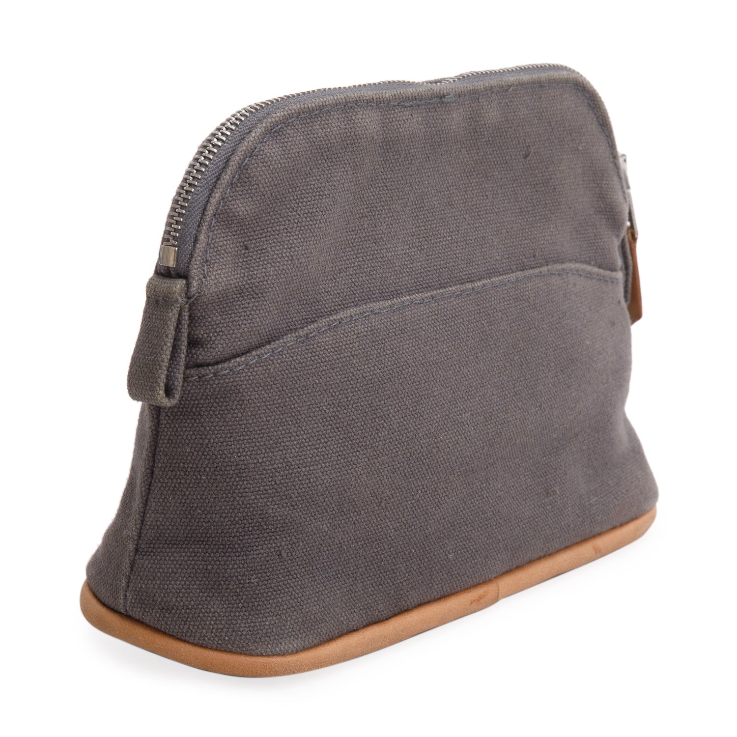 Hermes Grey Toile Mini Bolide Cosmetic Pouch w/ Box