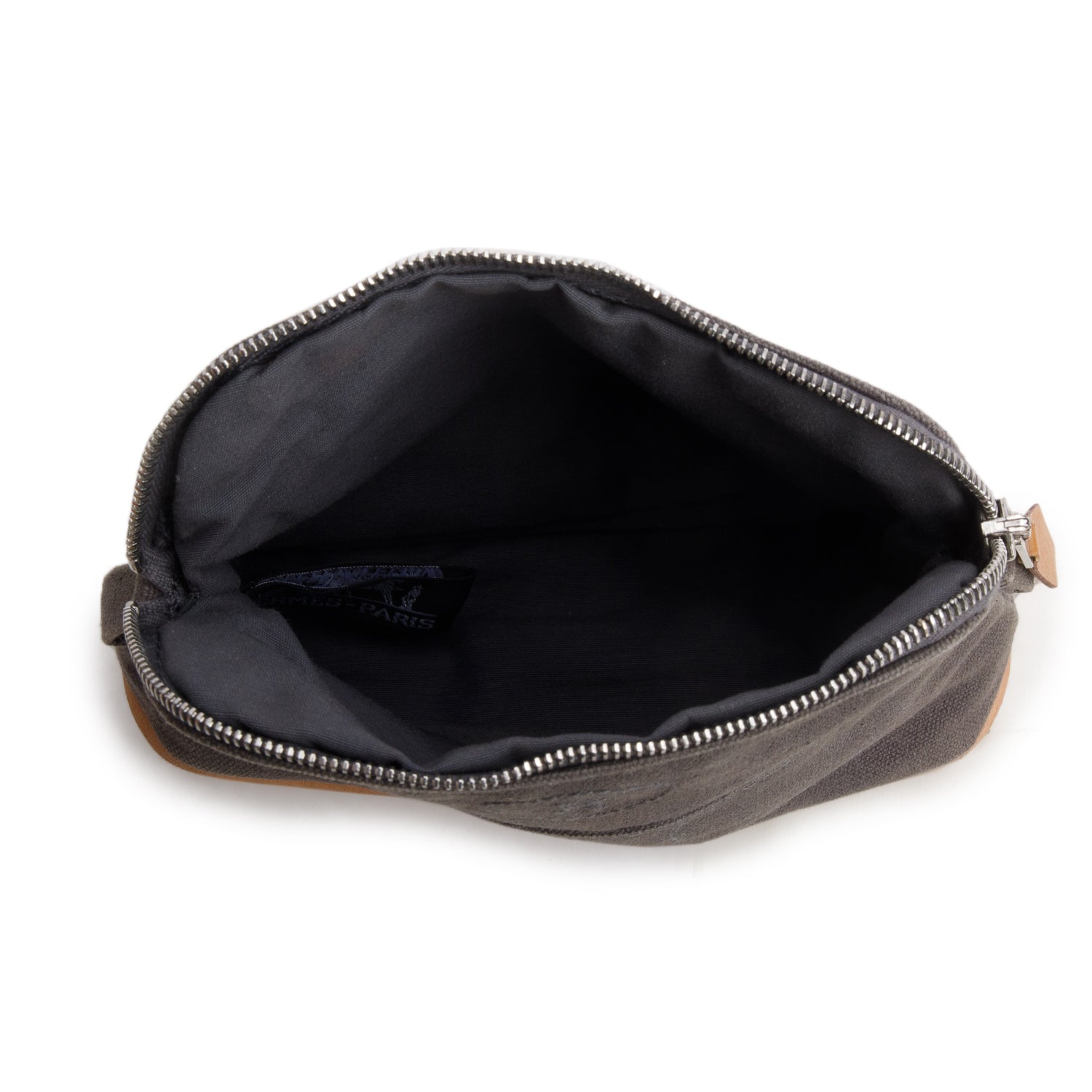 Hermes Grey Toile Mini Bolide Cosmetic Pouch w/ Box