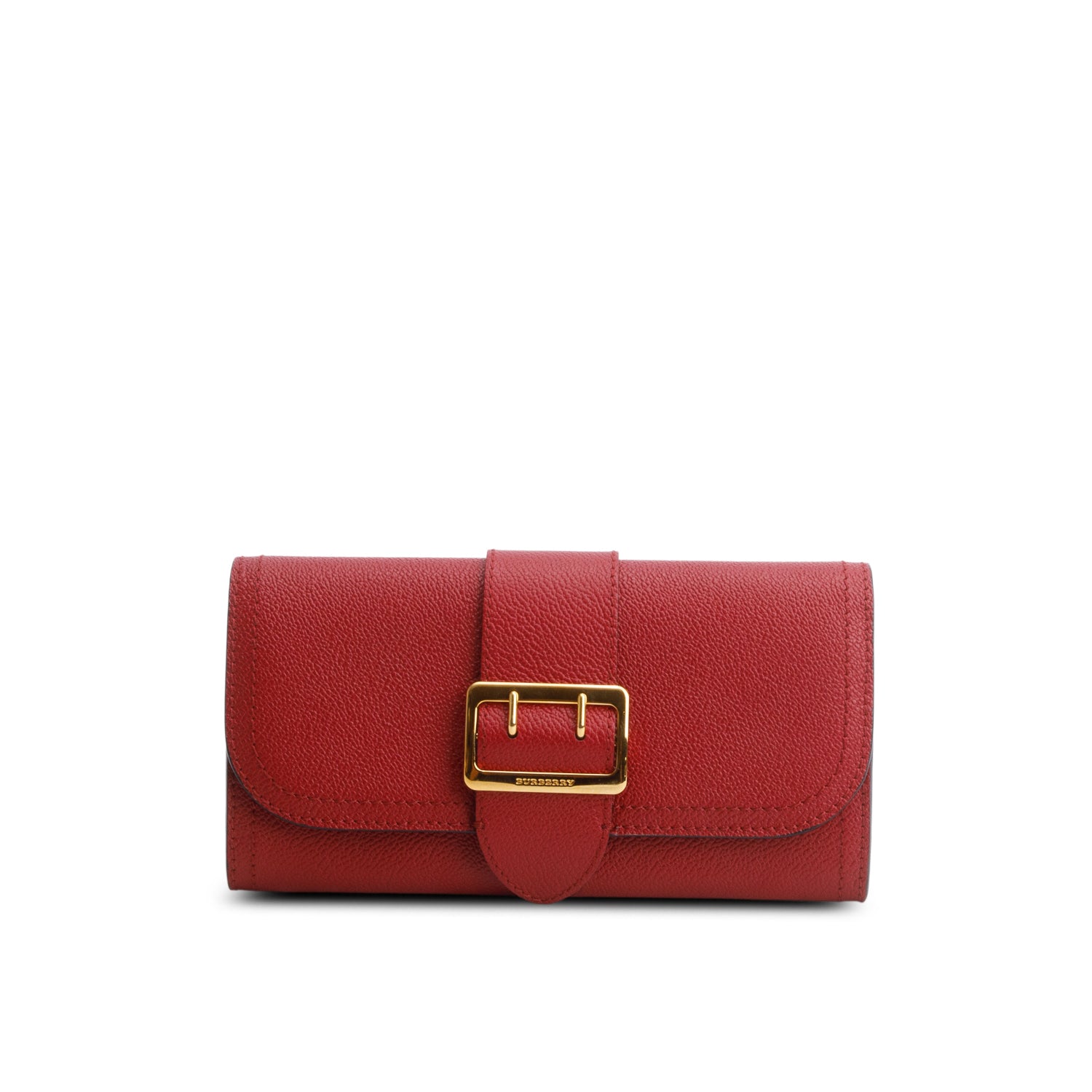 Burberry Red Soft Grain Calfskin Halton Long Wallet w/ Box