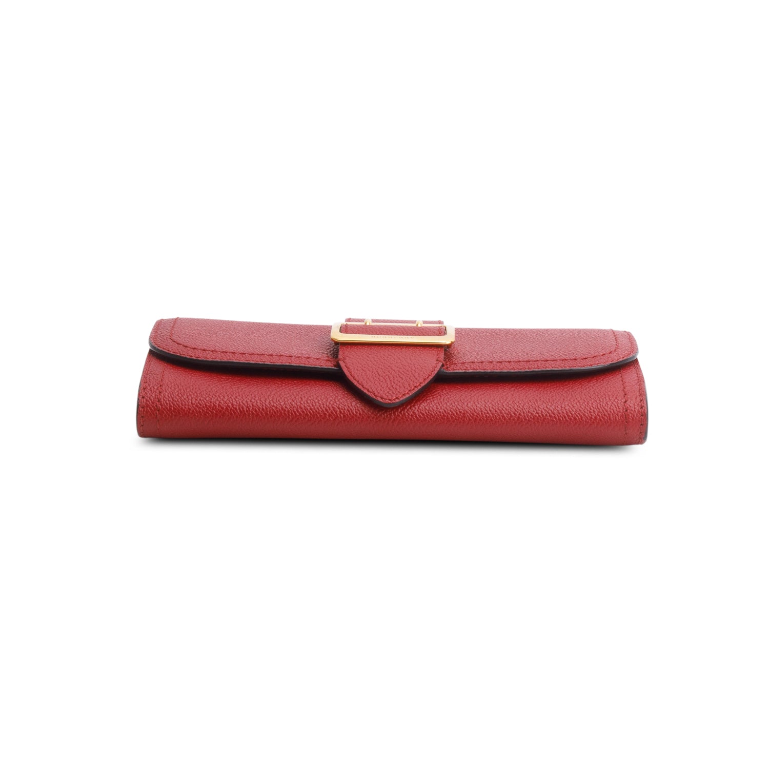 Burberry Red Soft Grain Calfskin Halton Long Wallet w/ Box