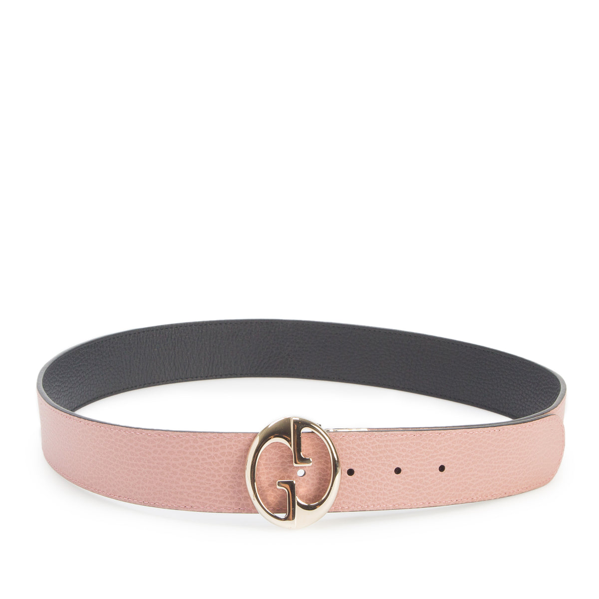 Gucci Black/Pink Dollar Calfskin 1973 Reversible Belt 95 38, w/ Receipt