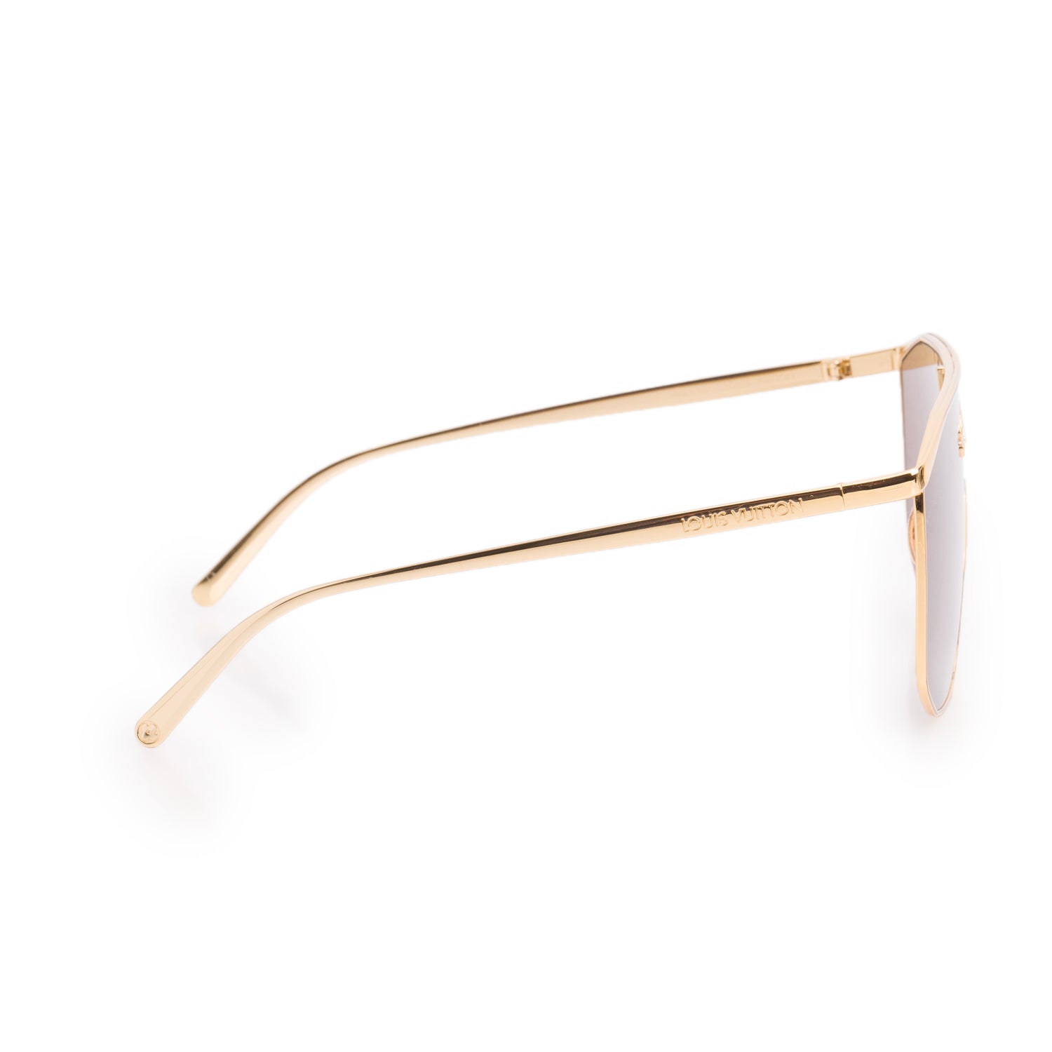 Louis Vuitton Z1717U Gold-Toned LV Golden Mask Sunglasses w/ Box & Case