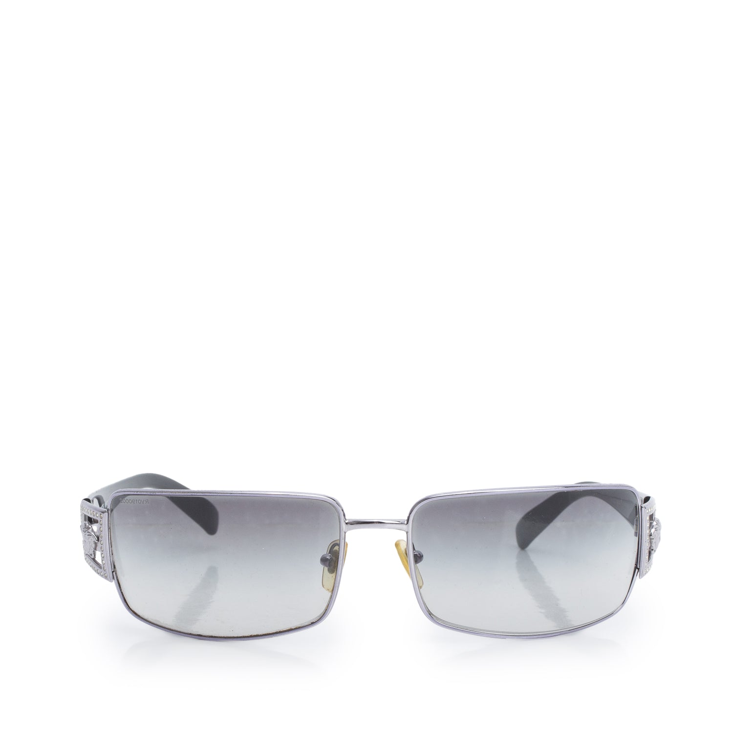 Versace 2032 Black Medusa Insignia Square Shield Sunglasses w/ Case