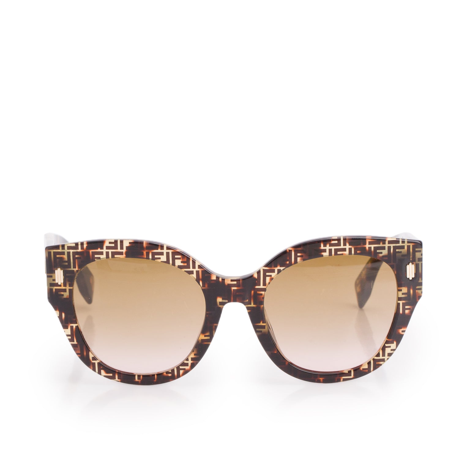 Fendi FF 0425/E/S Tortoise FF Print Square Sunglasses