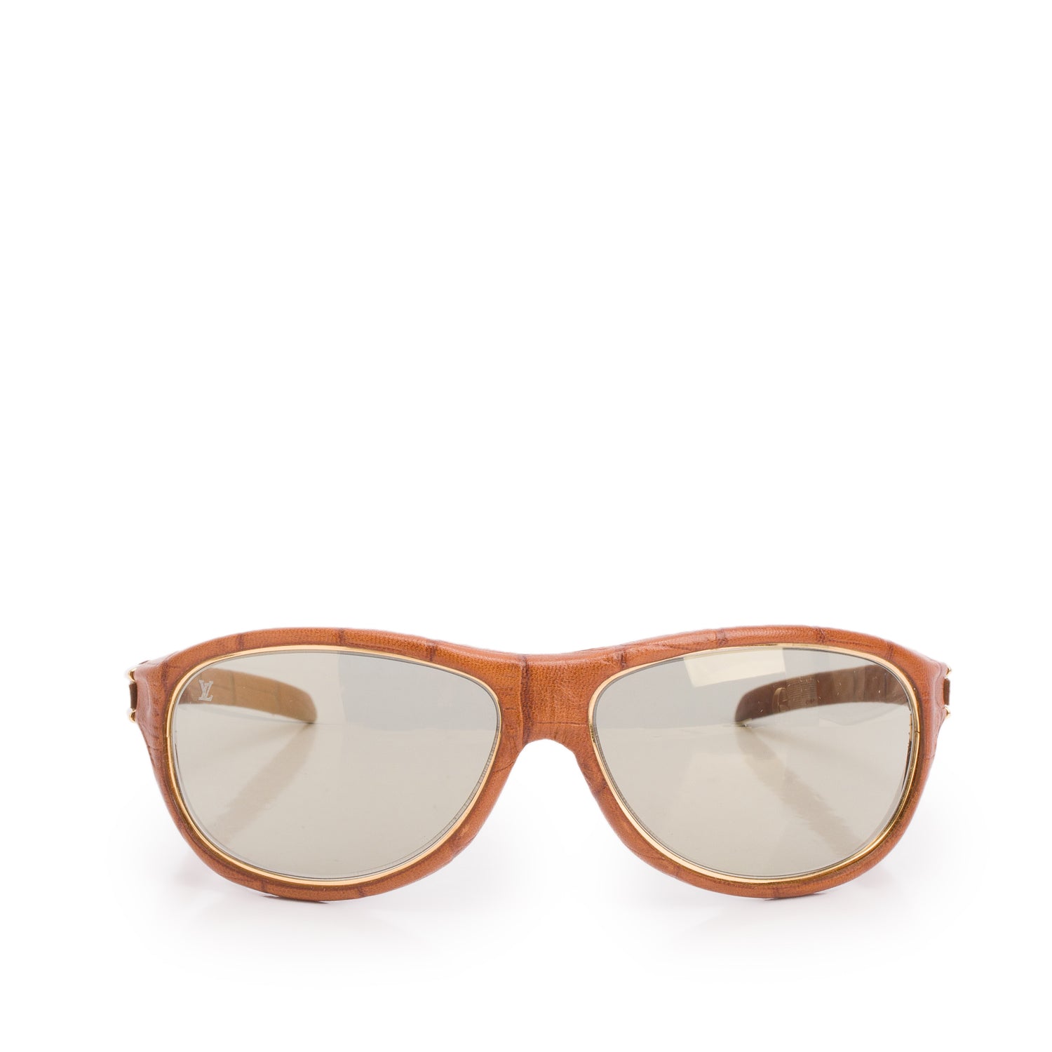 Louis Vuitton Z0238W Brown Wood Oval Intuition Sunglasses w/ Case