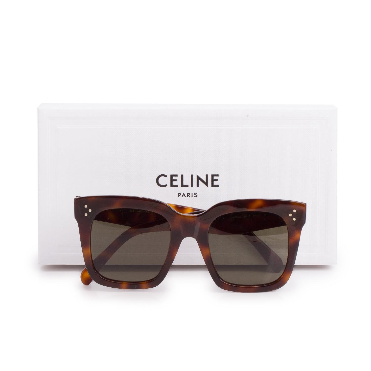 Celine CL 41076/S Havana Acetate Square Sunglasses w/ Case