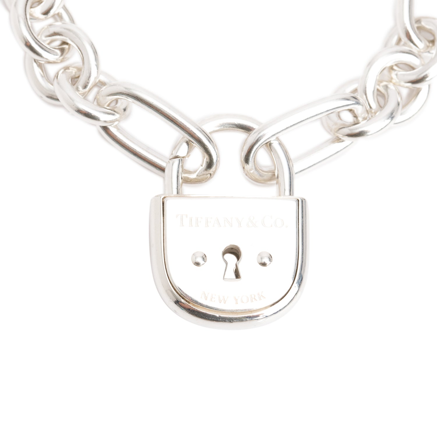 Tiffany & Co. Sterling Silver Arc Lock Charm Bracelet