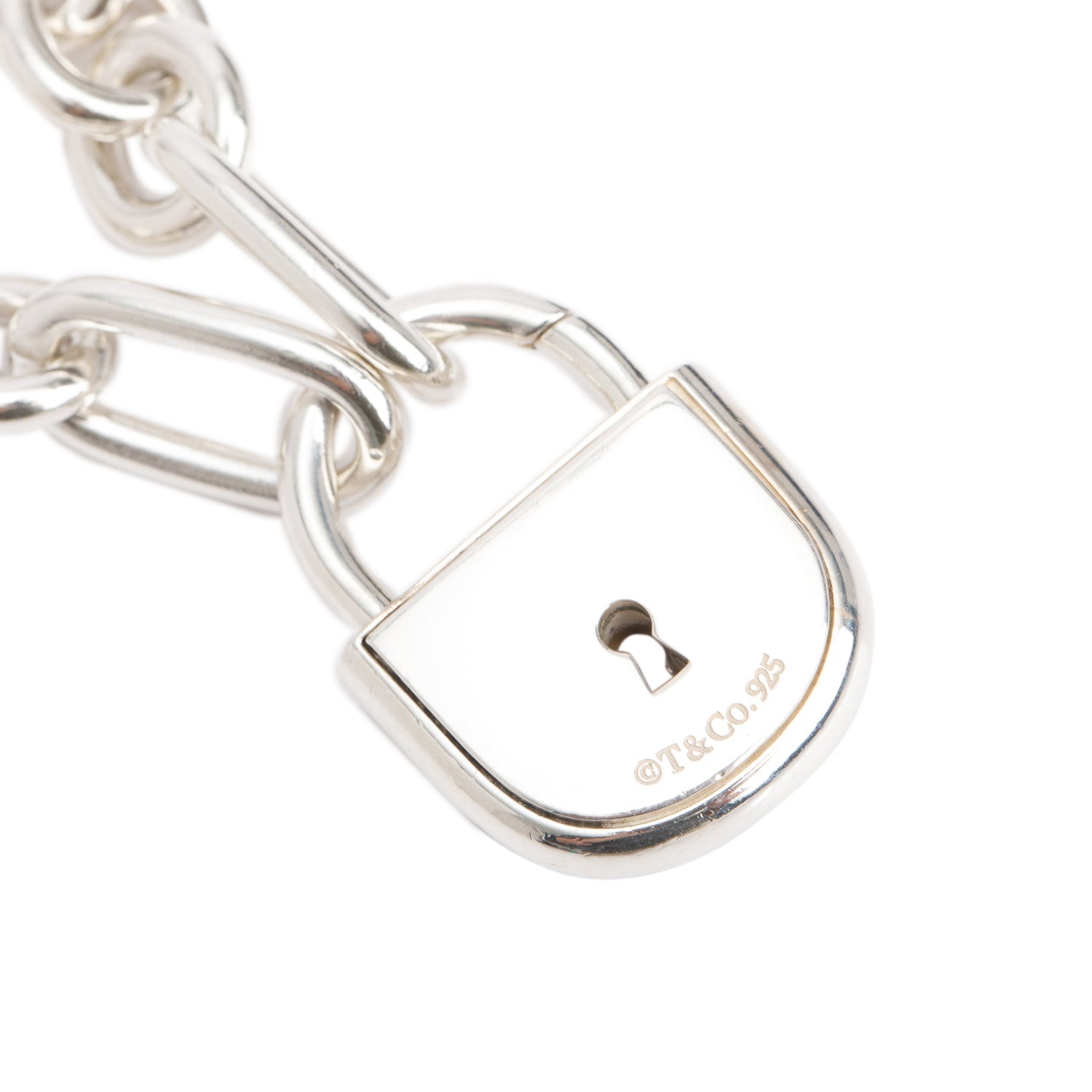Tiffany & Co. Sterling Silver Arc Lock Charm Bracelet